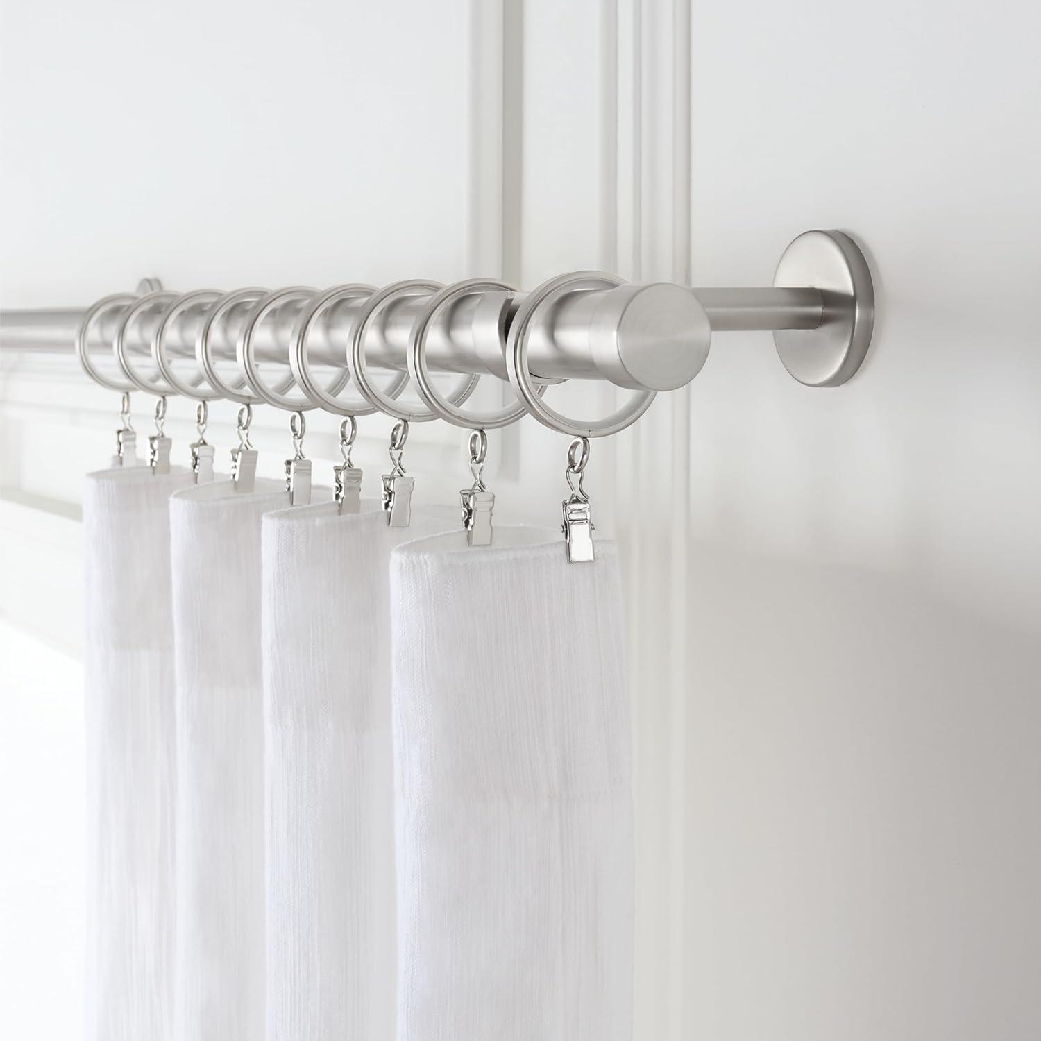 MODE Cambria Designer Series Premium 1-1/8 in Larger Dia. Non-Adjustable Curtain Rod and Designer Brackets