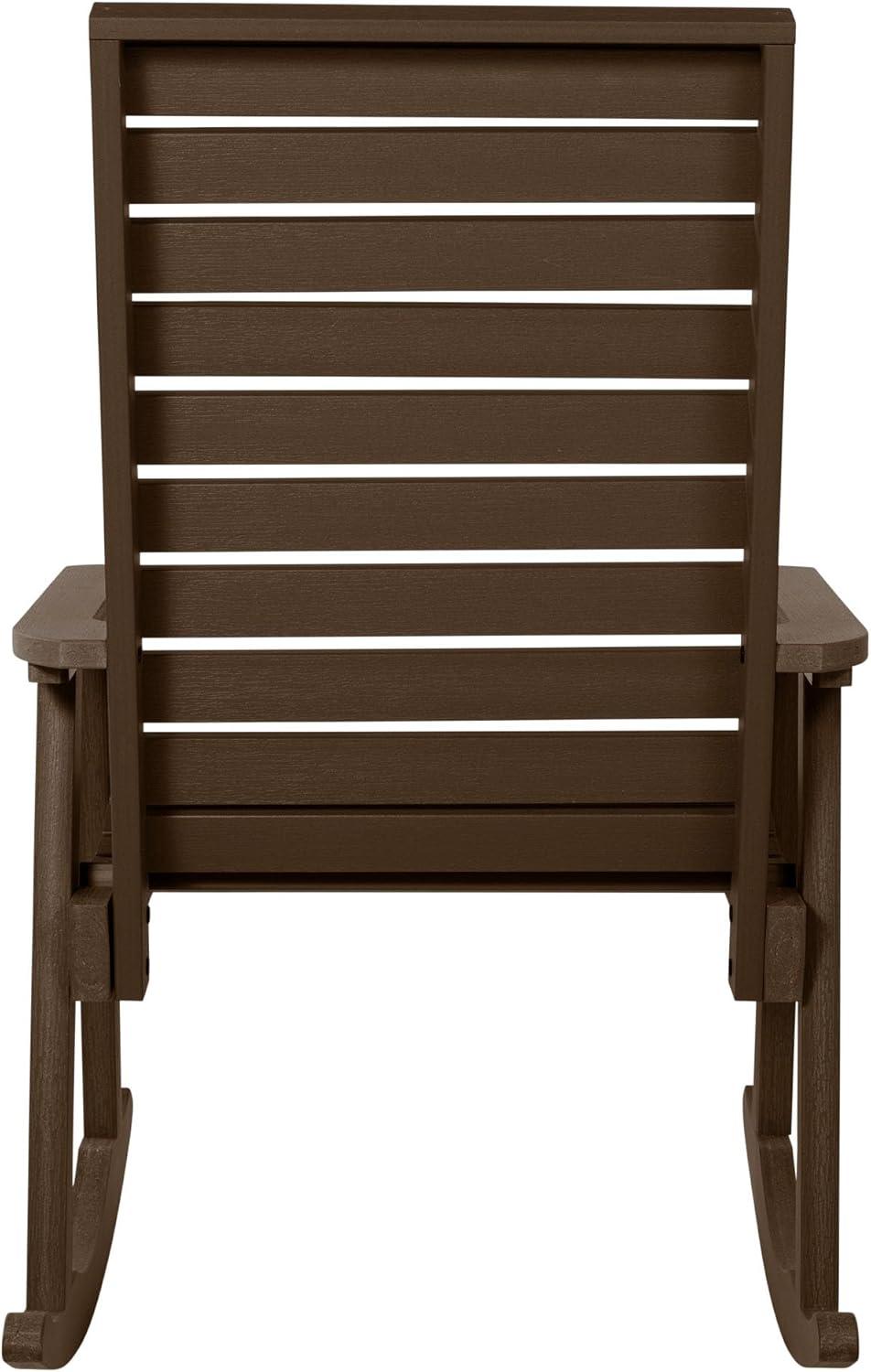 Weathered Acorn 28"x44" Ultra-Durable Rocking Chair in Synthetic Wood