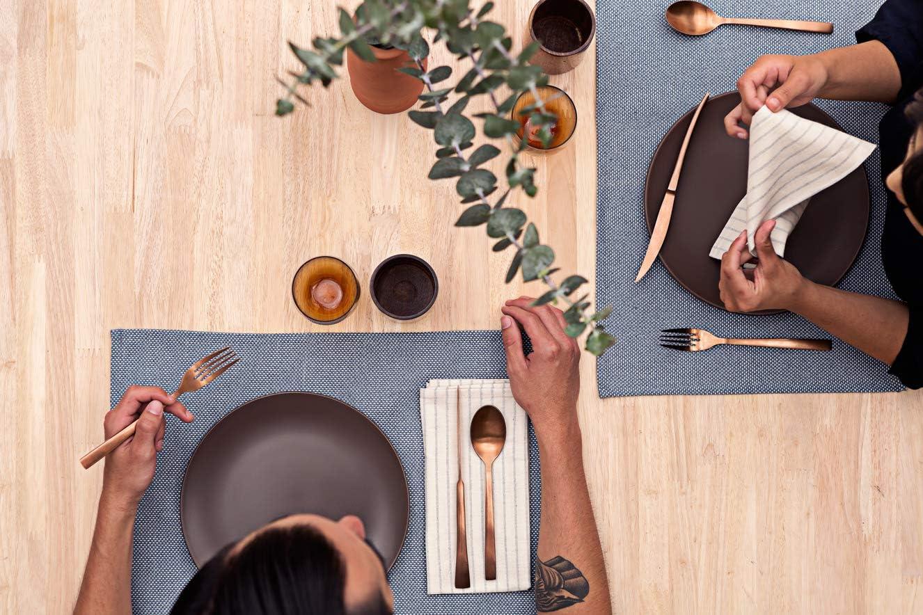 MEEMA Table Placemats Set of 4 - Blue - Christmas Kitchen Table Decor - Fabric Placemats-Table Christmas Gifts