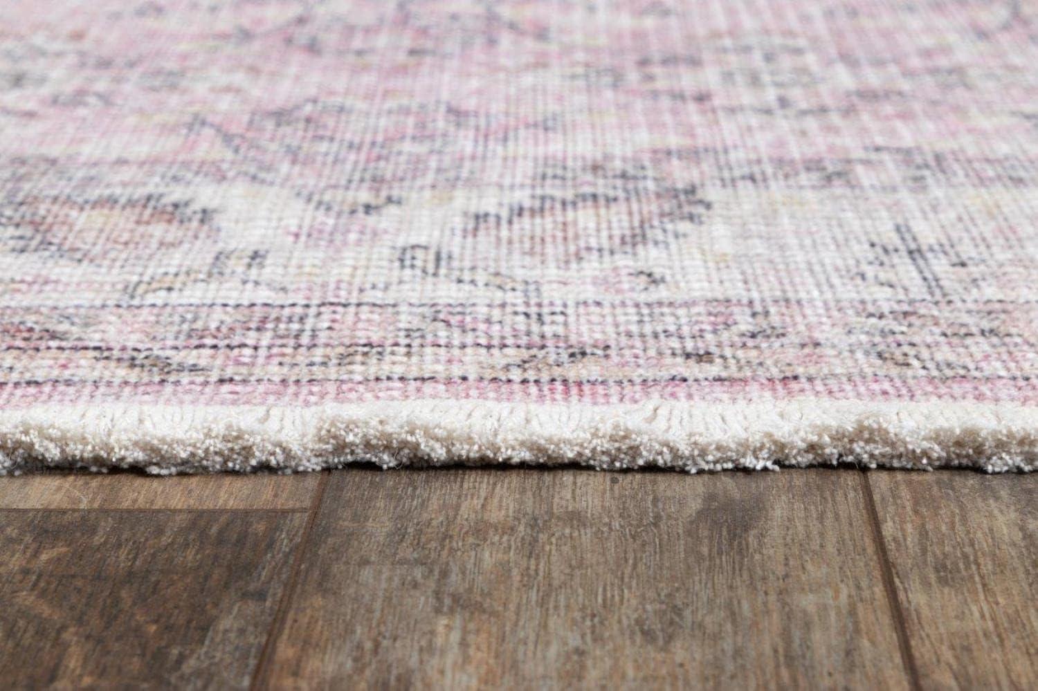 Vintage Charm Pink Cotton-Blend 2' x 3' Area Rug