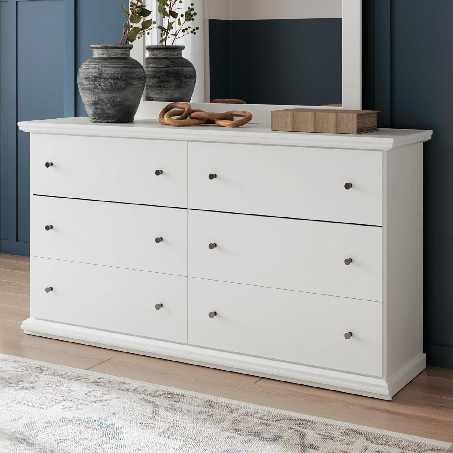 Ashley Furniture Bostwick Shoals 6 Drawer Wood Double Dresser in White