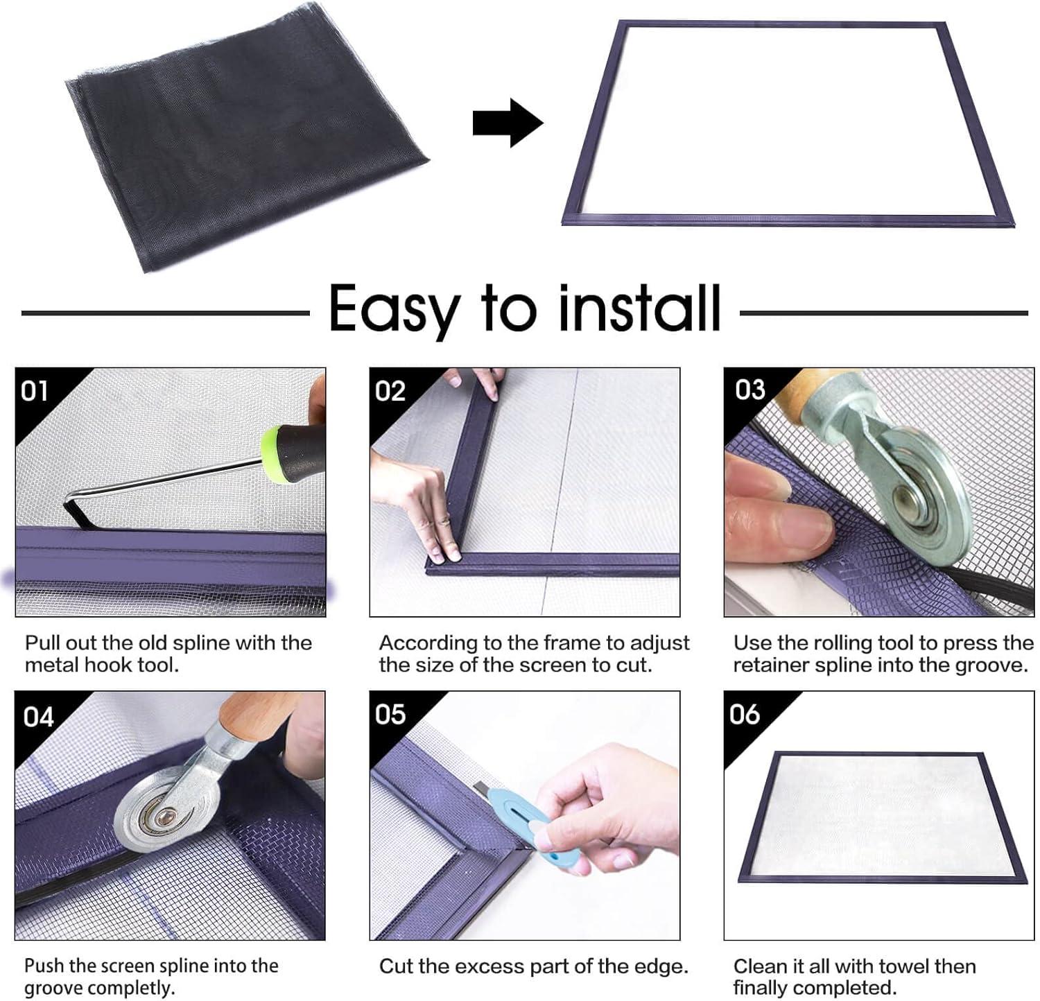 Window And Screen Door Replacement, 48" X 115" Durable Fiberglass Screen Grid - Patio And Window Screen And Sliding Screen Door Repair