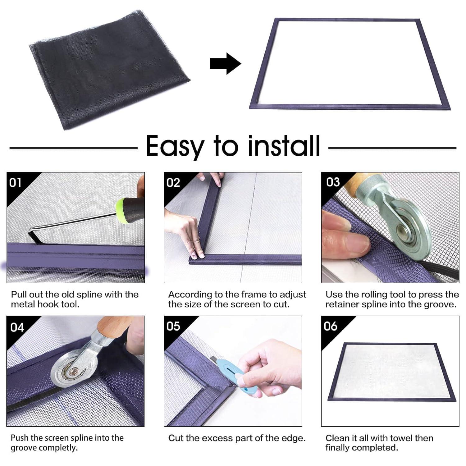 Window And Screen Door Replacement, 48" X 115" Durable Fiberglass Screen Grid - Patio And Window Screen And Sliding Screen Door Repair