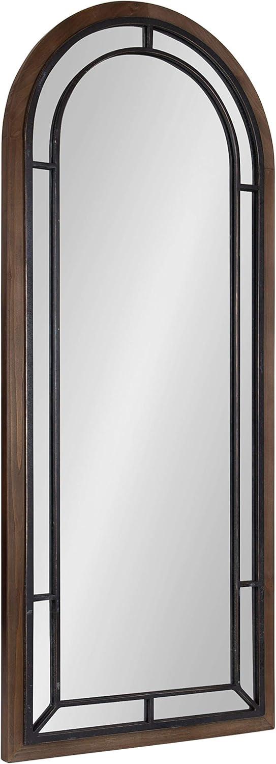 Rustic Brown 53'' Full-Length Arched Wooden Wall Mirror