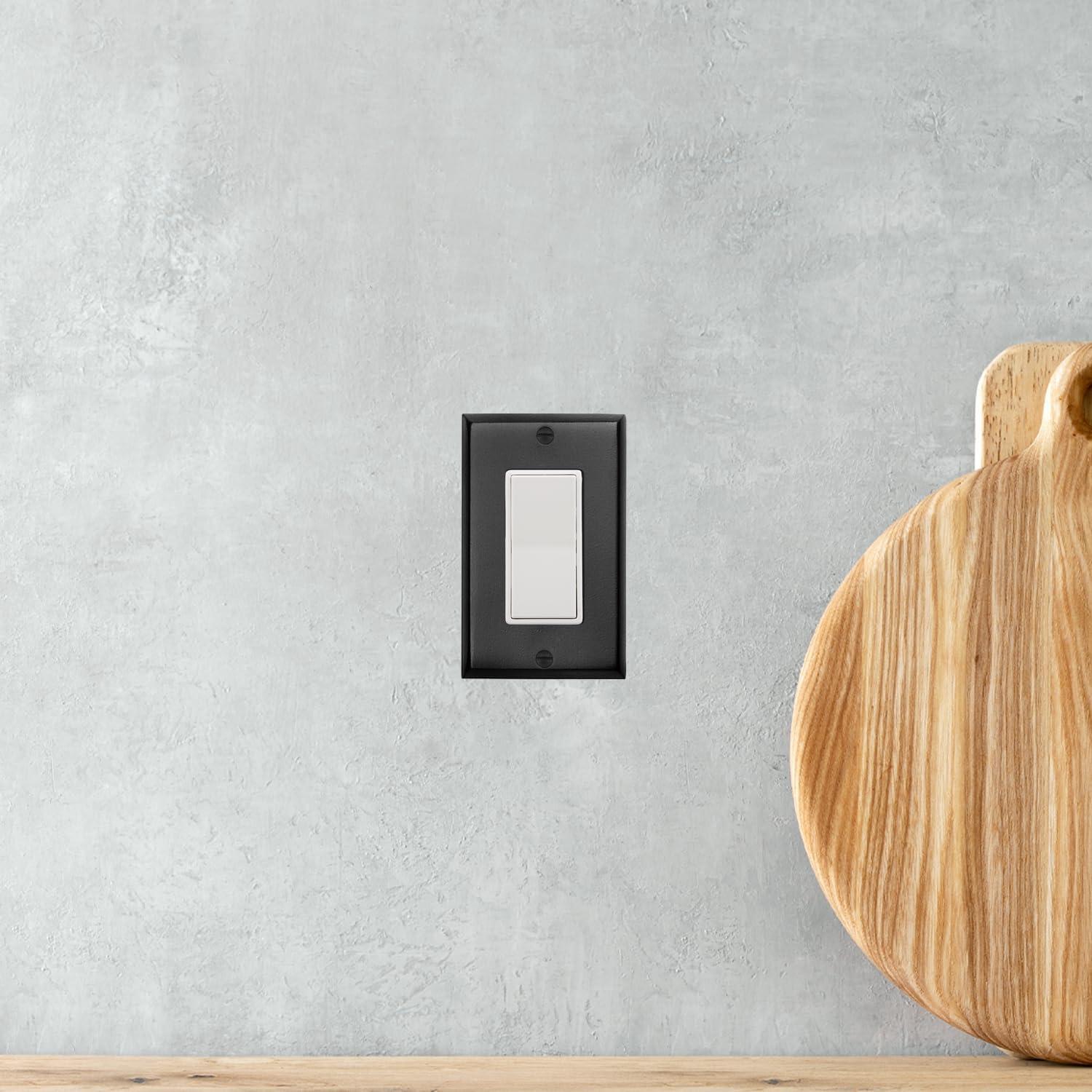 Black Powder Coated Single Rocker Wall Plate