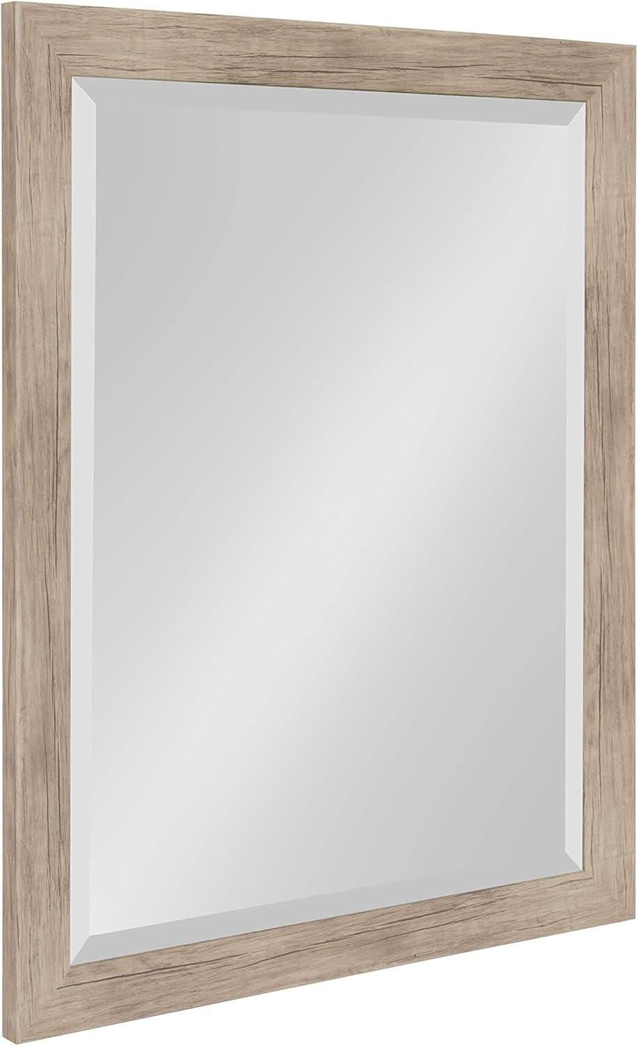 DesignOvation 21 x 27 Wall Mirror, Rustic Brown