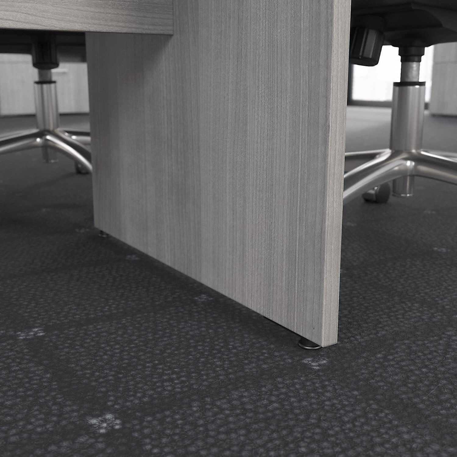 BBF 120W x 48D Boat Shaped Conference Table with Wood Base