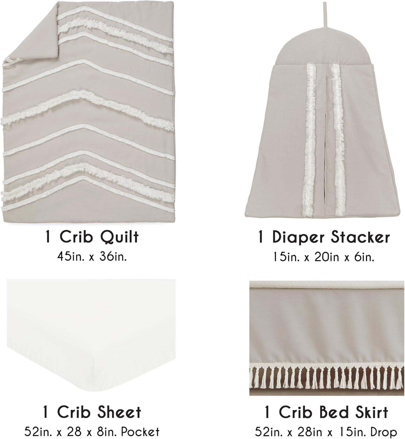 Sweet Jojo Designs Boho Fringe 4 Piece Crib Bedding Set