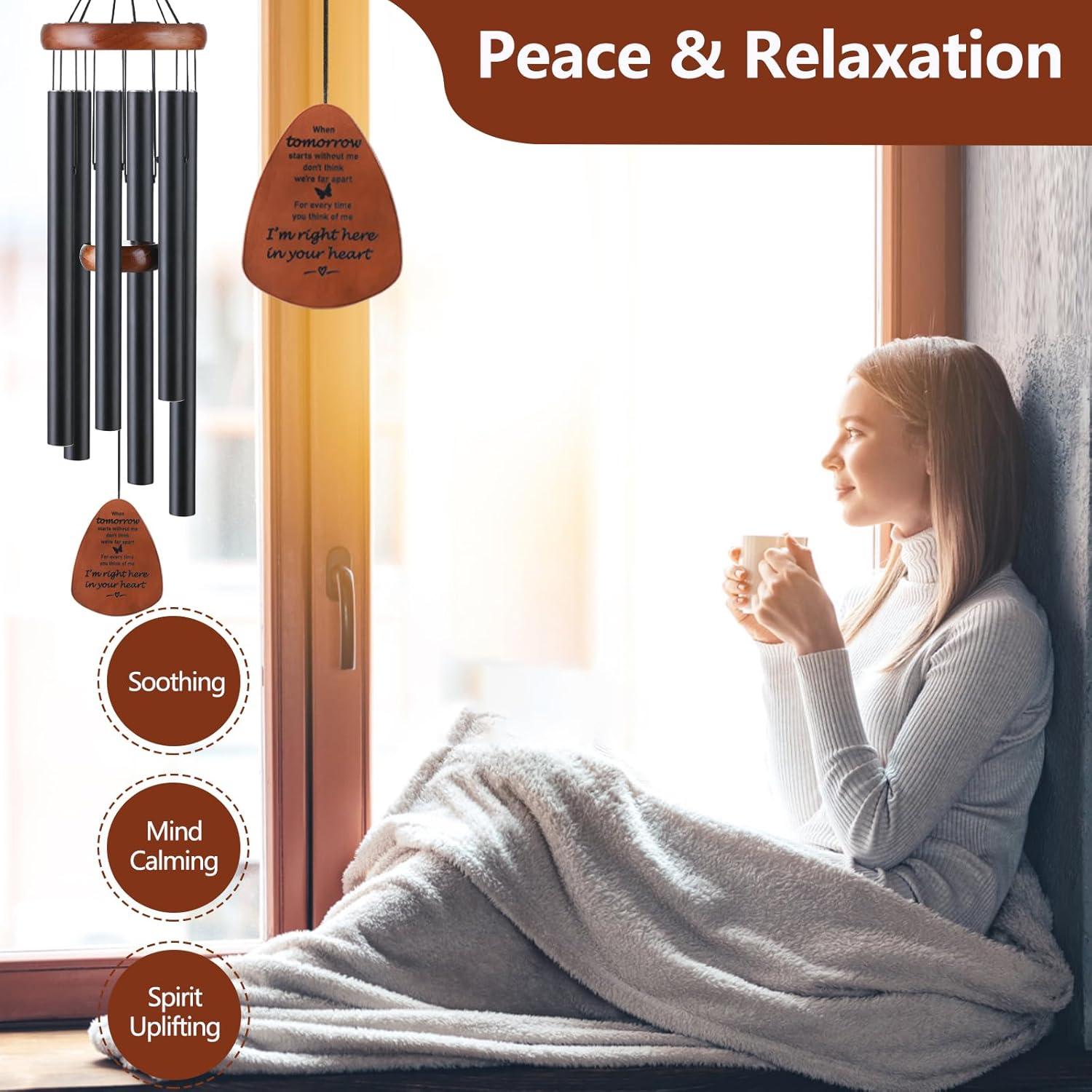 Sympathy Gifts for Loss of Loved One 32" Memorial Wind Chimes for Loss of Loved One Bereavement Condolence Gifts Sympathy Windchimes Memory Wind Chime with Memorial Card