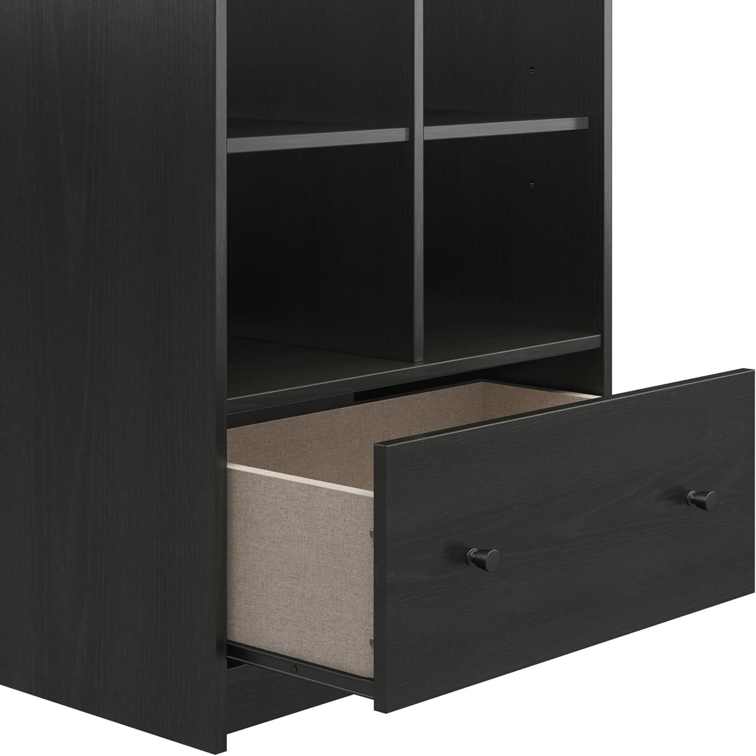 The Loft 2 Door Storage Tower, Black Oak