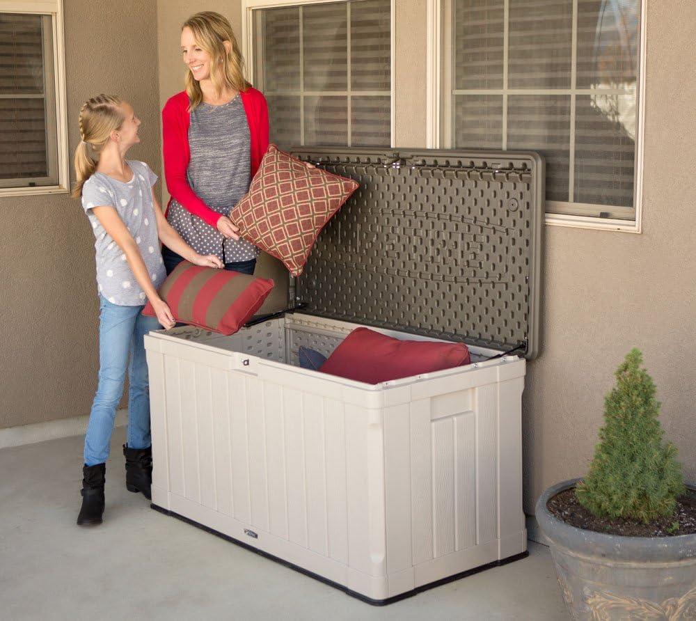 Lifetime 50.3'' W 116 Gallons Water Resistant Polyethylene Plastic Lockable Deck Box in Tan