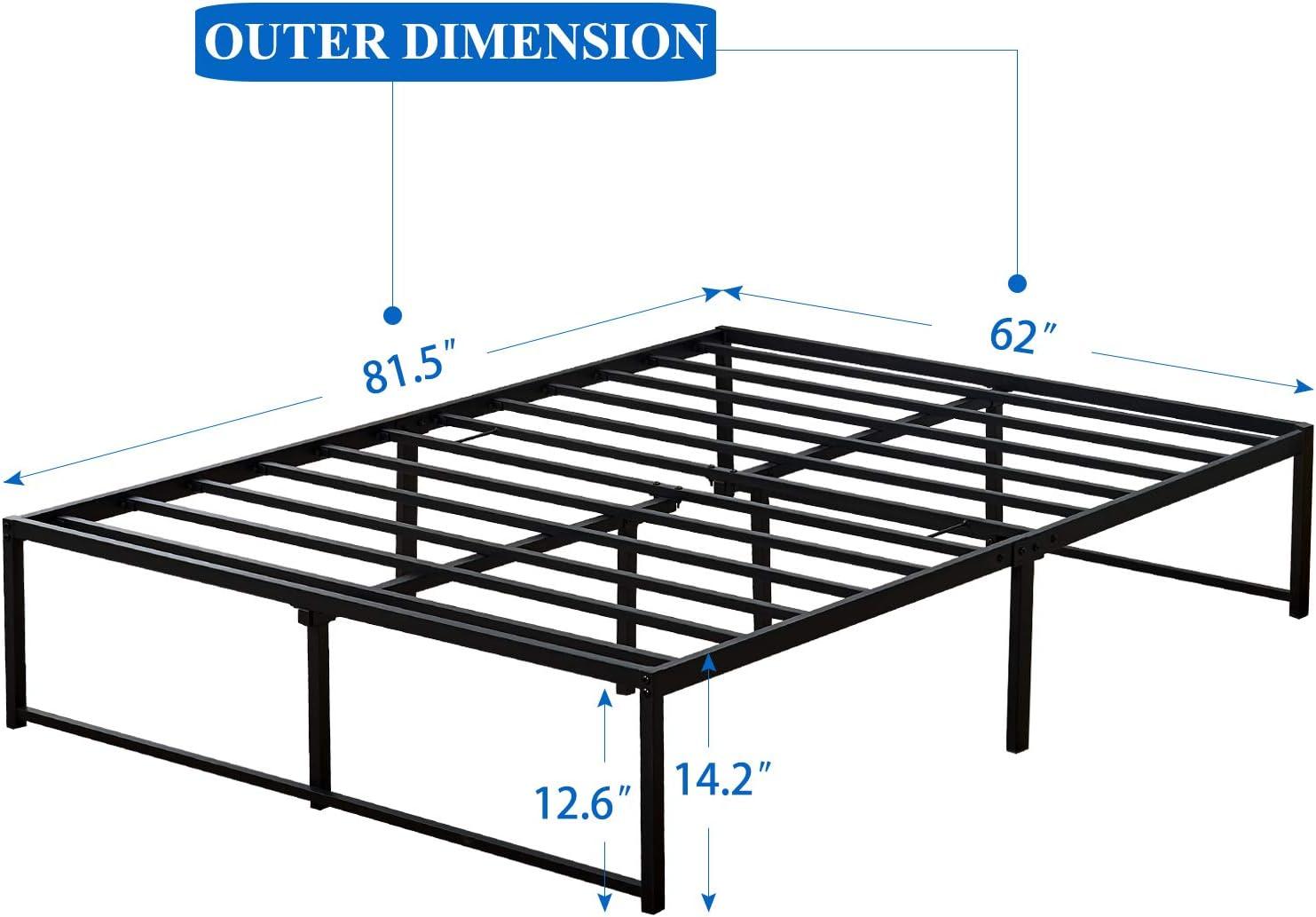 Kselythan Metal Bed Frame,Low Profile Platform Bed,Metal Slat Support,No Box Spring Needed,Easy Assembly