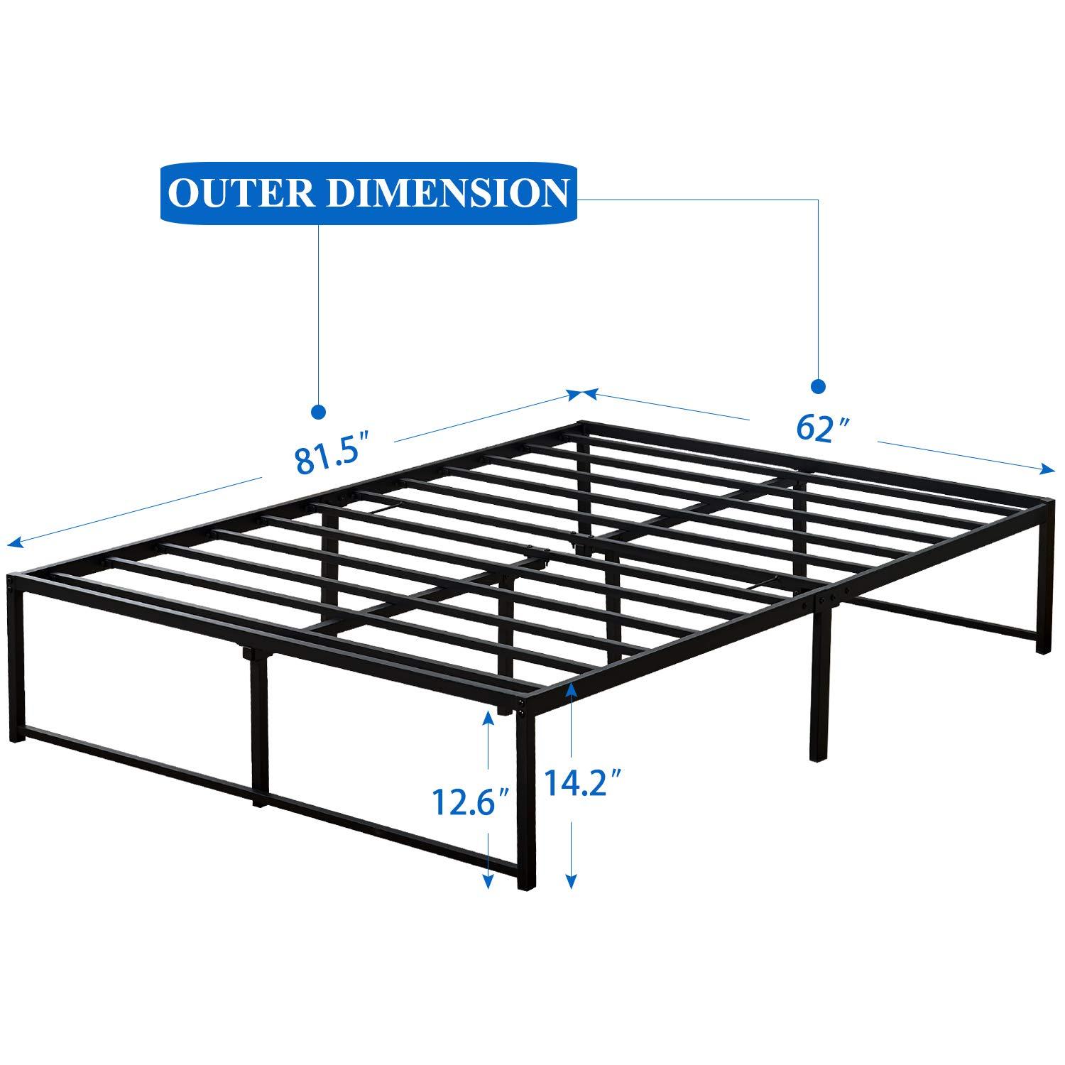 Kselythan Metal Bed Frame,Low Profile Platform Bed,Metal Slat Support,No Box Spring Needed,Easy Assembly
