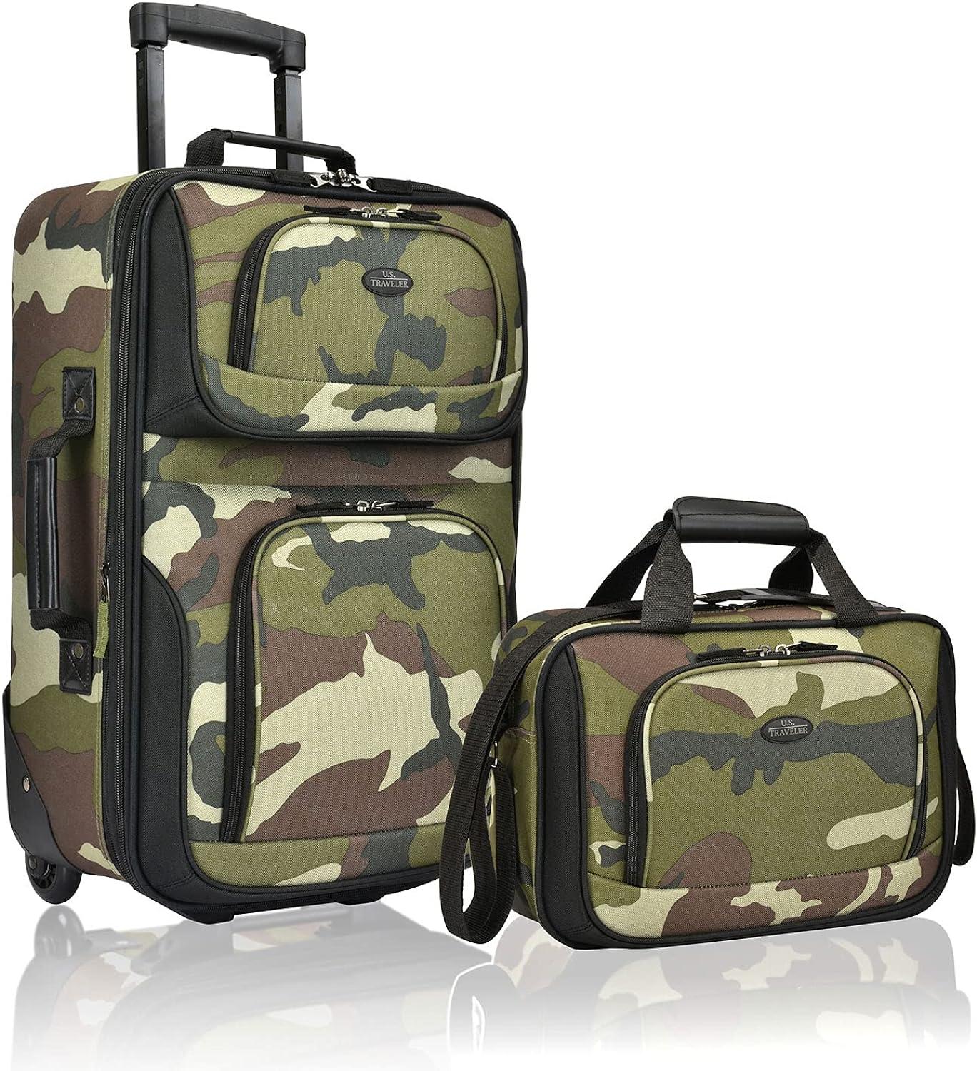 U.S. Traveler Rio 2pc Expandable Softside Carry On Luggage Set - Camouflage