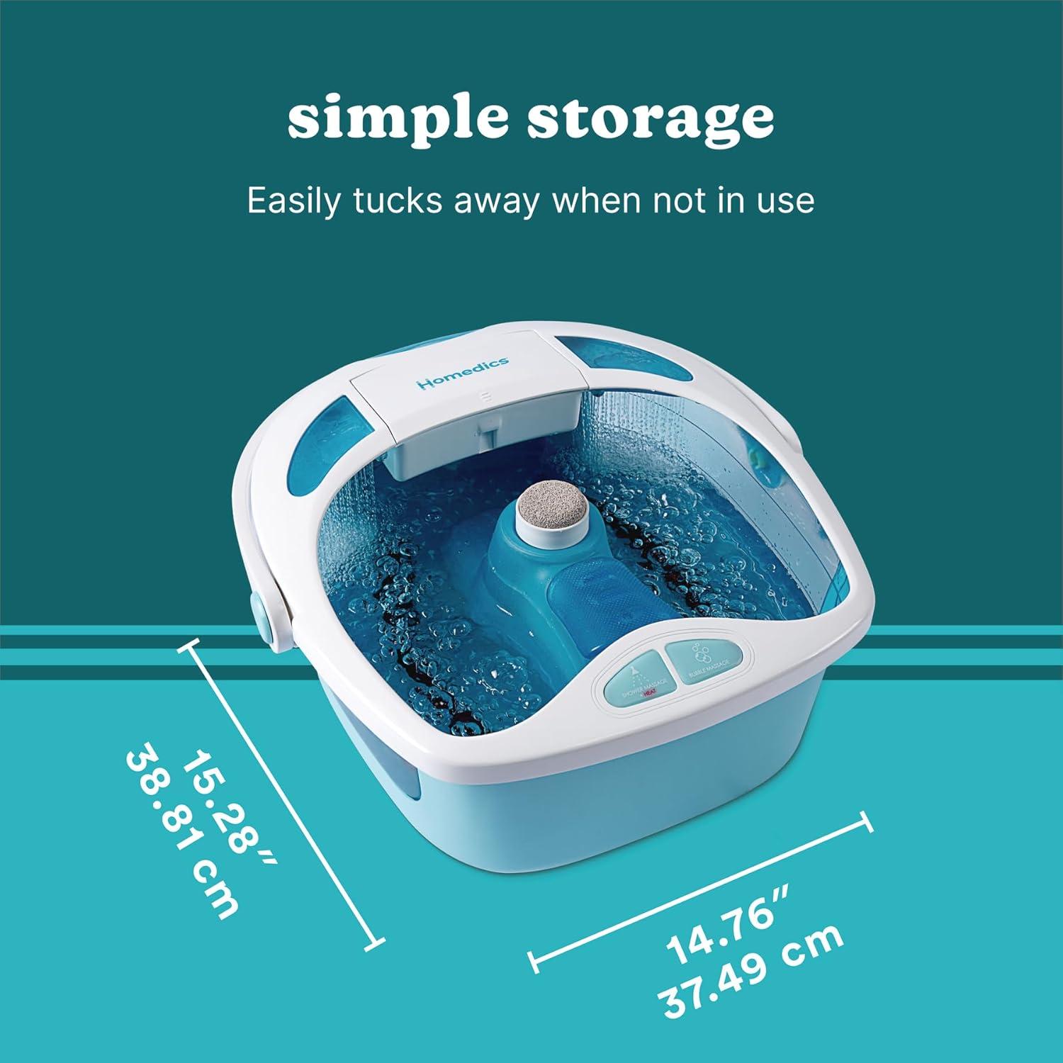 Homedics Shower Bliss Footspa with Massaging Water Jets, 3 Attachments and Toe-Touch Controls, FB-625