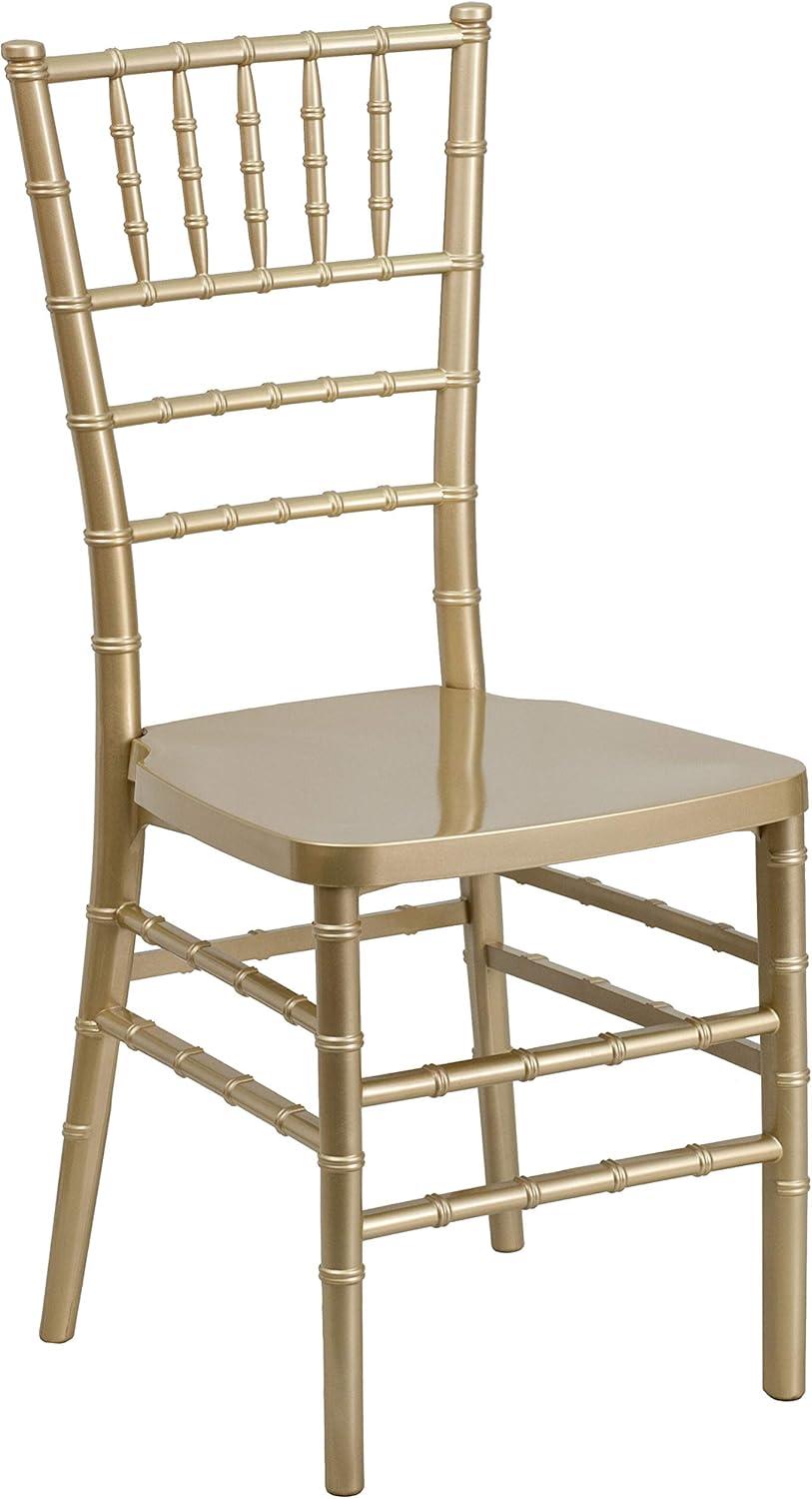 Elegant Gold Resin Chiavari Mid-Back Banquet Chair