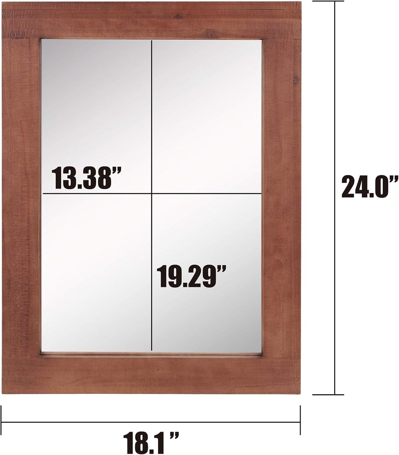 Stonebriar 24" x 18" Redwood Country Rustic Rectangle Wood Wall Mirror