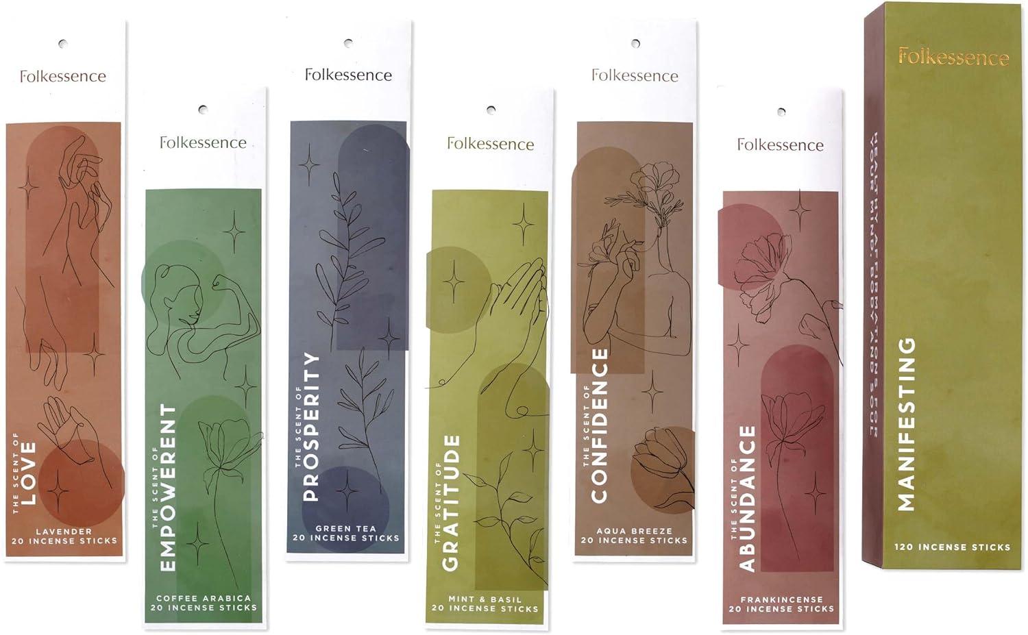 Folkessence Manifesting Incense Sticks Set of 6 - 120 Sticks