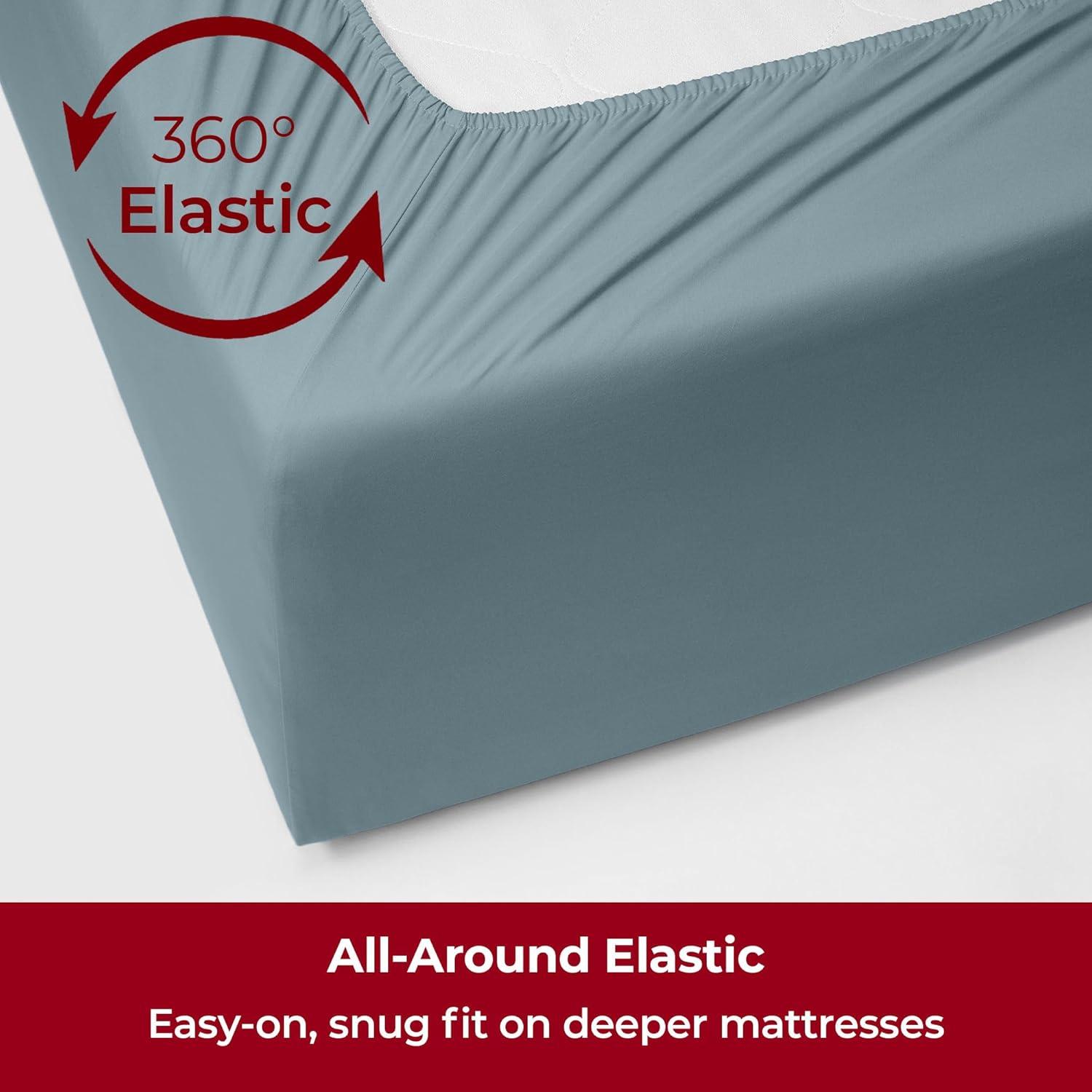 Mellanni Brushed Microfiber Sheet Set, Twin, Spa Blue, 3 Piece