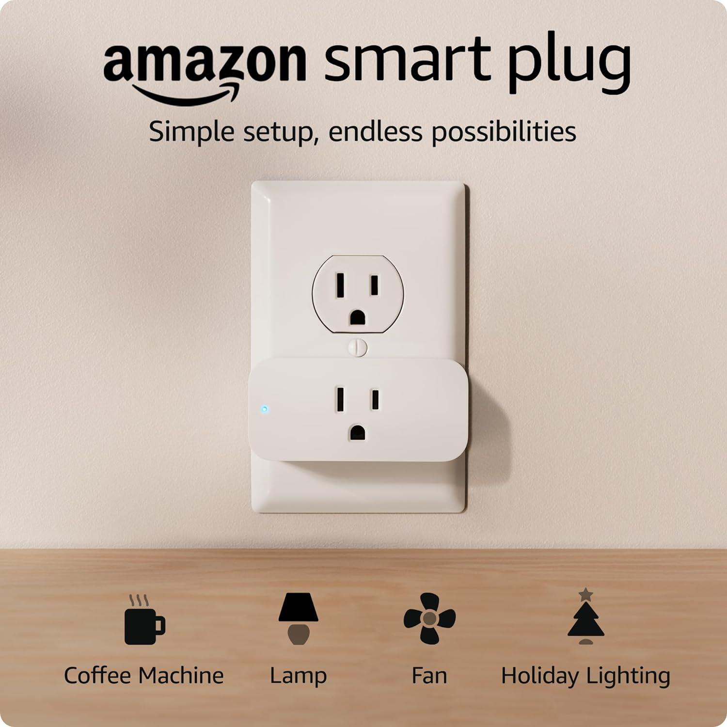 Compact White Smart Plug with Alexa Support