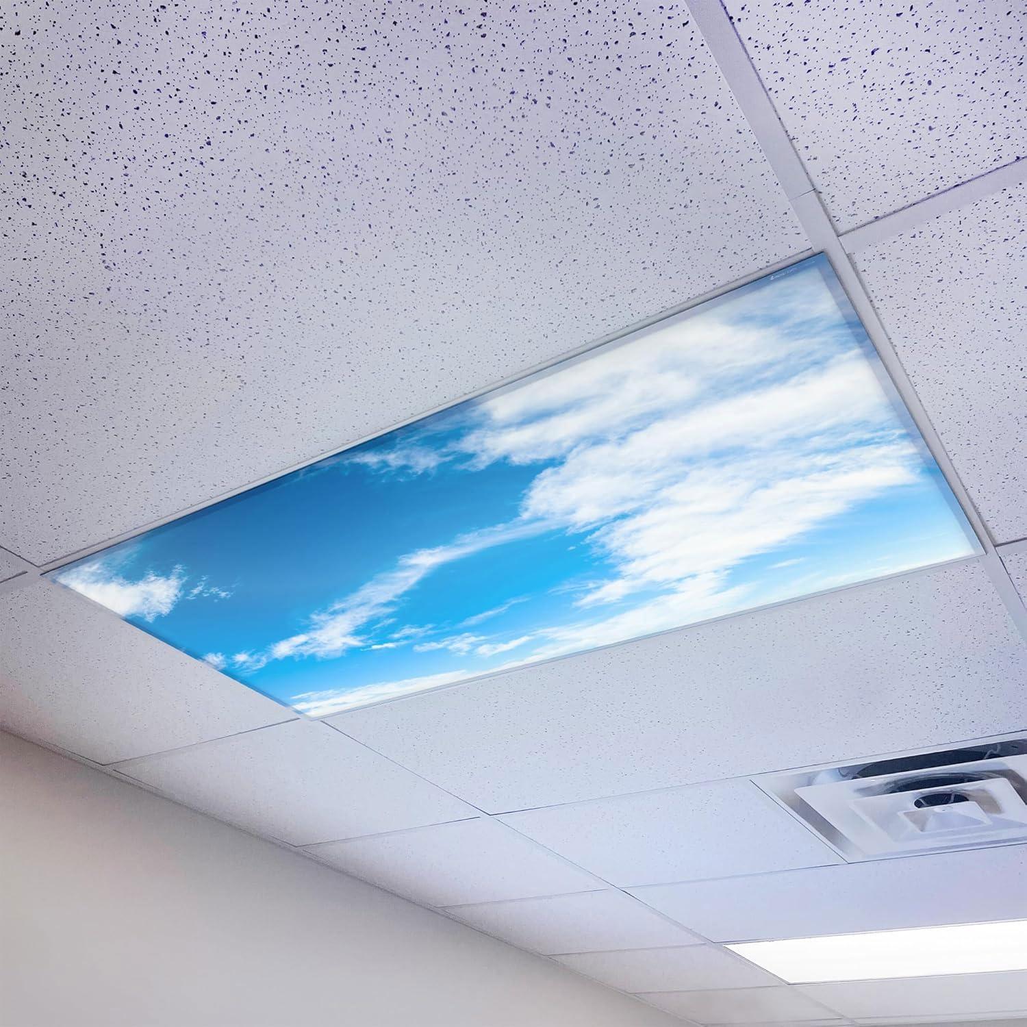 OCTO LIGHTS Magnetic Fluorescent Light Covers for Ceiling Lights Classroom 2x4 - Magnetic Classroom Light Filters - Improve Focus, Eliminate Headaches & Eyestrain CLD-010