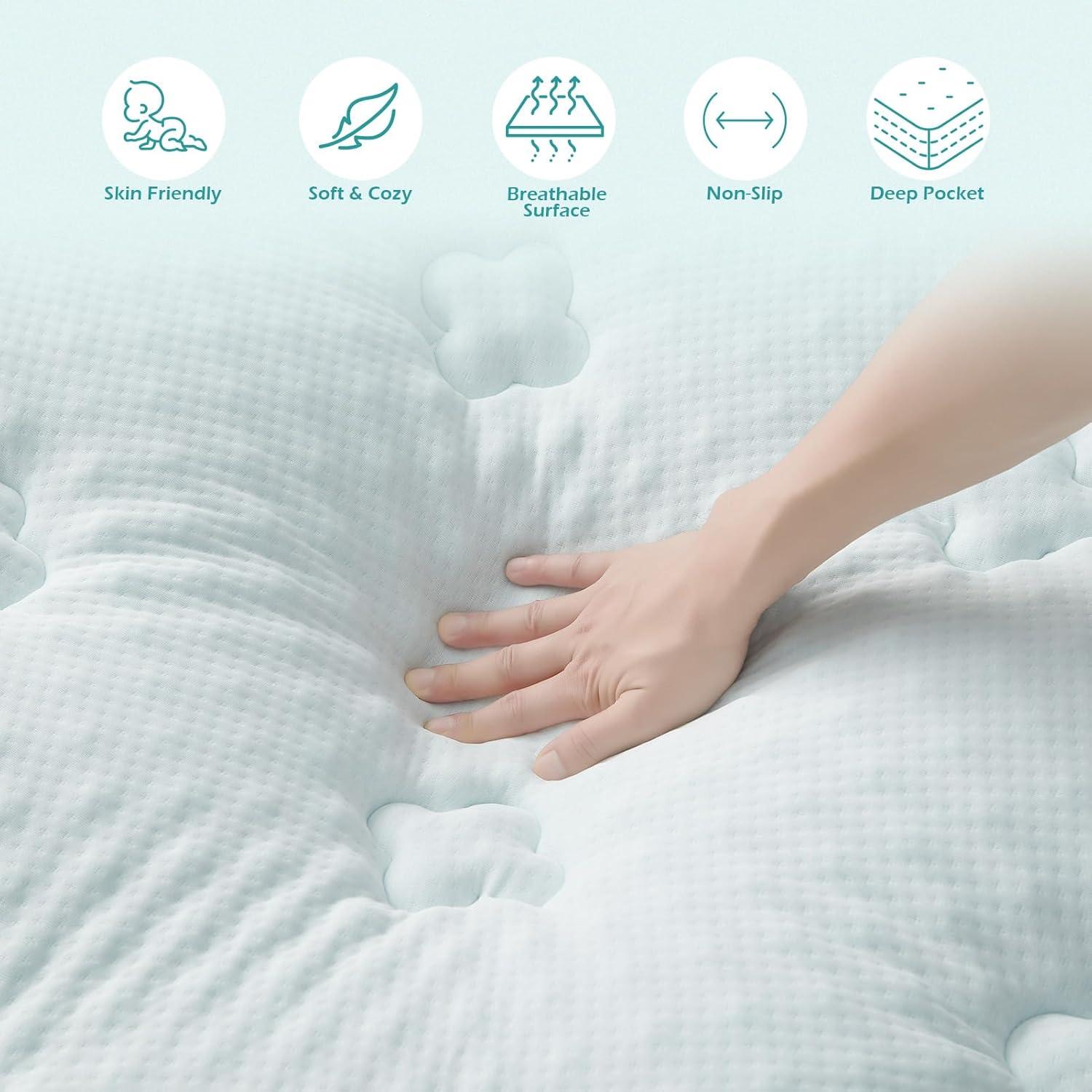 Twin XL White Gel Memory Foam Mattress Topper