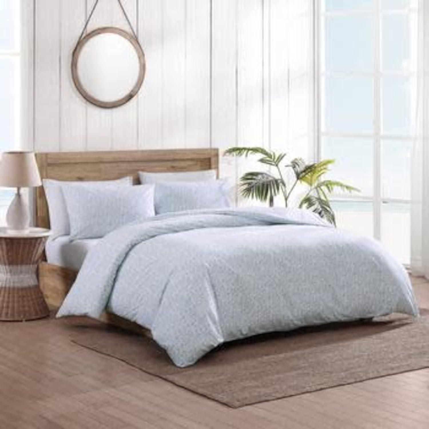 Koya Bay Blue Cotton Queen Duvet Cover Set with Shams