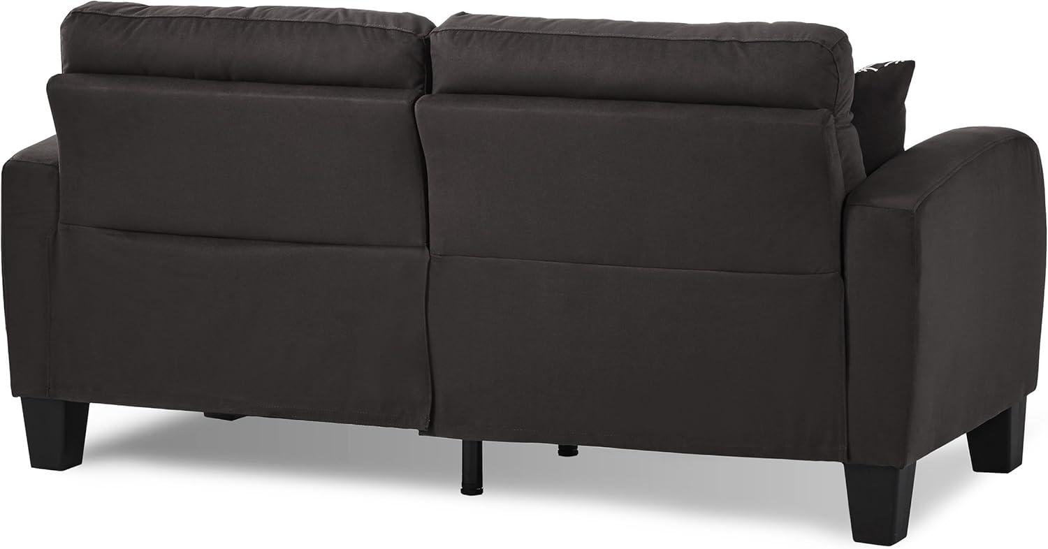 Lexicon Sinclair Upholstered Sofa with 2 Pillows in Chocolate