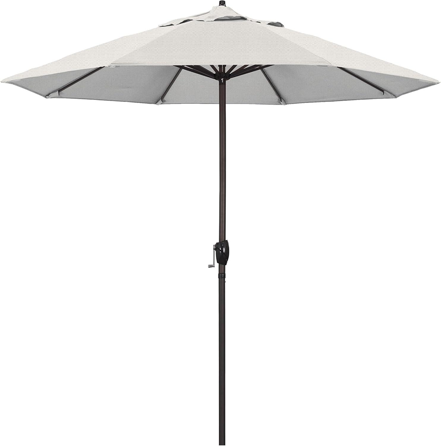 9 ft Bronze Aluminum Patio Umbrella with Woven Granite Olefin Canopy