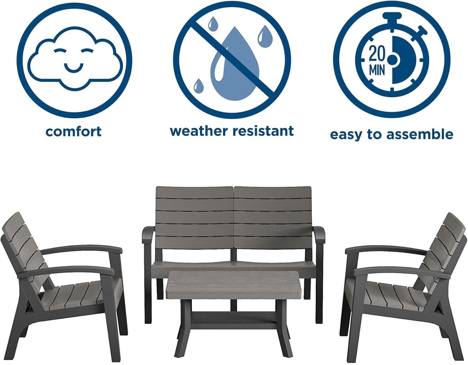 COSCO COSCO 4-Piece Resin Outdoor Conversation Set