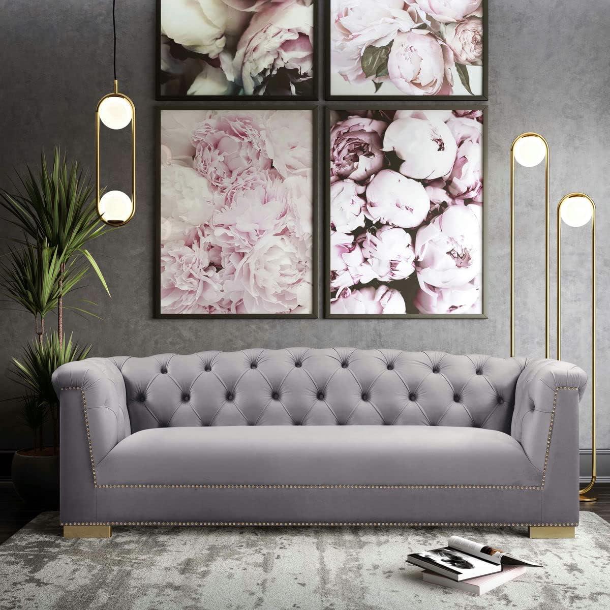 Farah 92.1'' Velvet Sofa