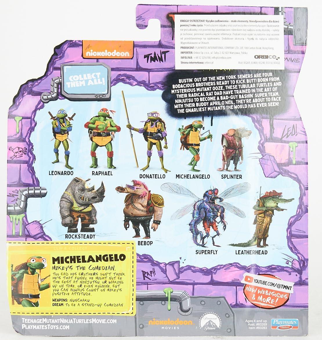 Teenage Mutant Ninja Turtles: Mutant Mayhem 4.25” Michelangelo Basic Action Figure by Playmates Toys