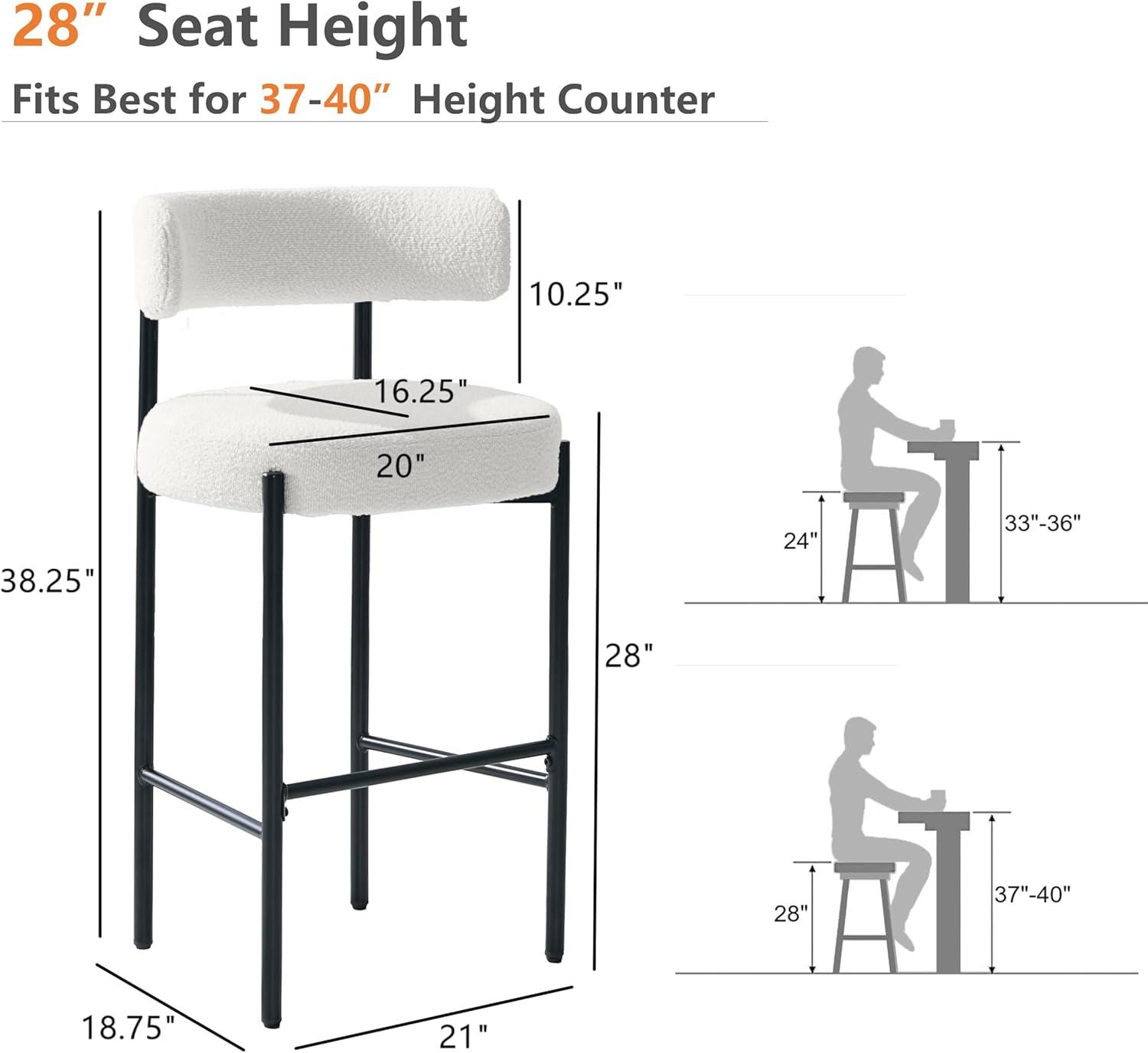 Najira Upholstered Counter Stool with Metal Frame