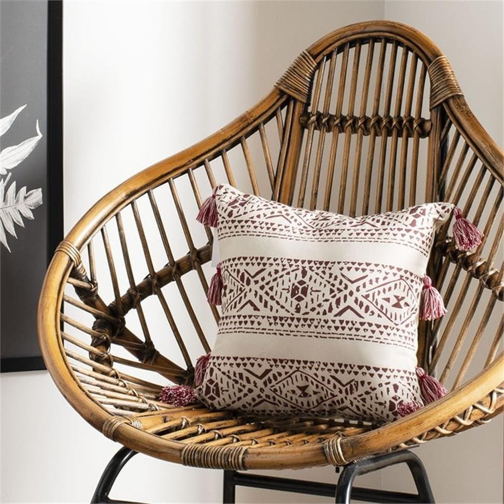 Landria Pillow - Beige/Red - 16"X16" - Safavieh