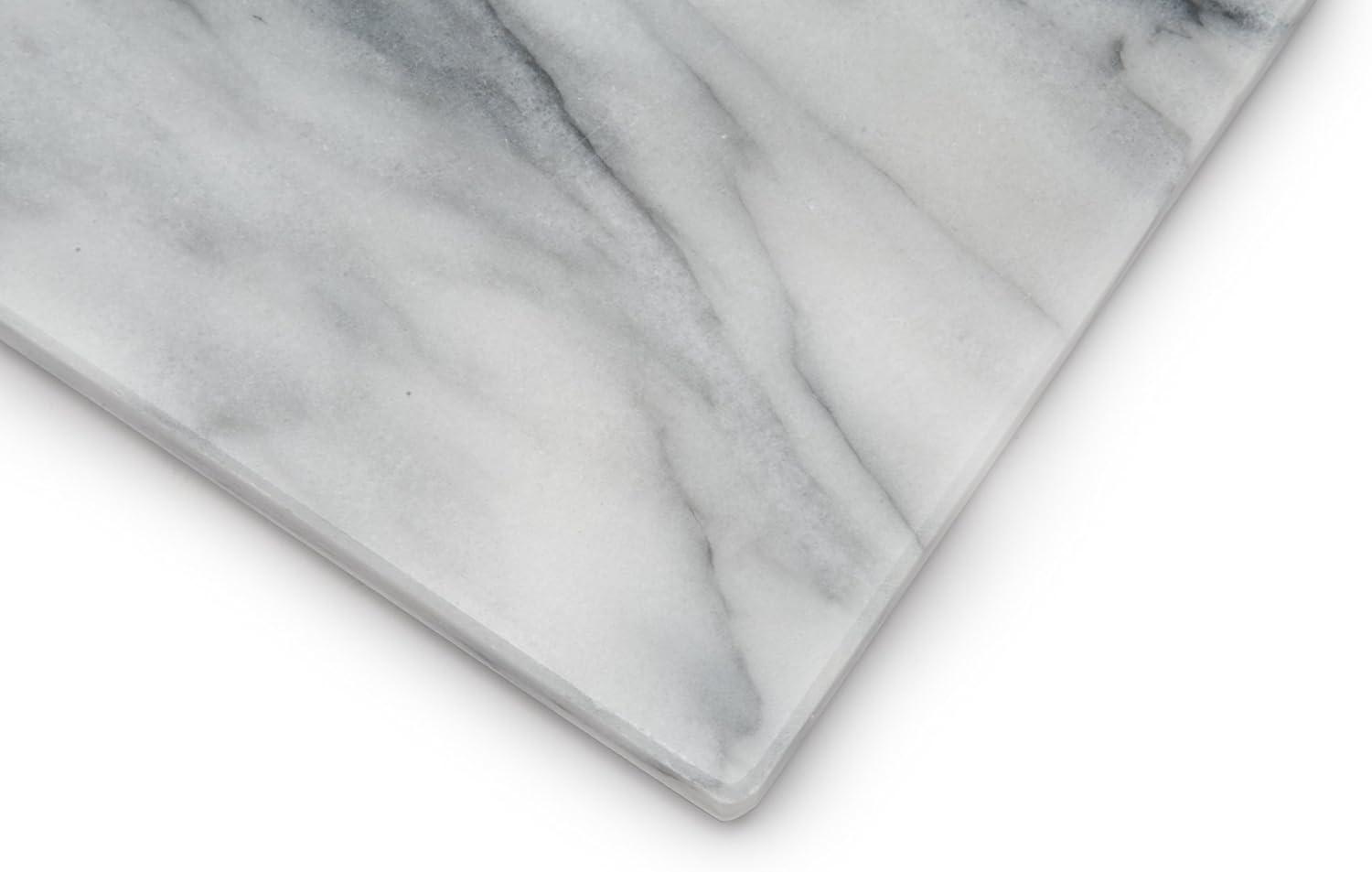 Fox Run Marble Pastry Rolling Pin Board Smooth with Rounded Edges 20" x 16" Grey