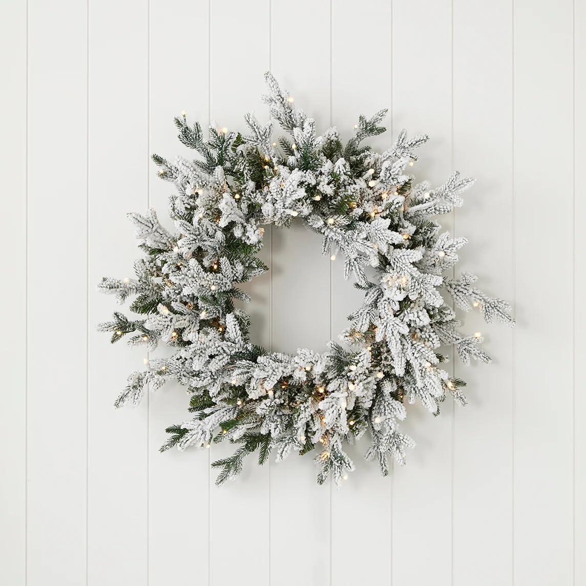 Dandan Faux Lighted Plug-In 24'' Wreath