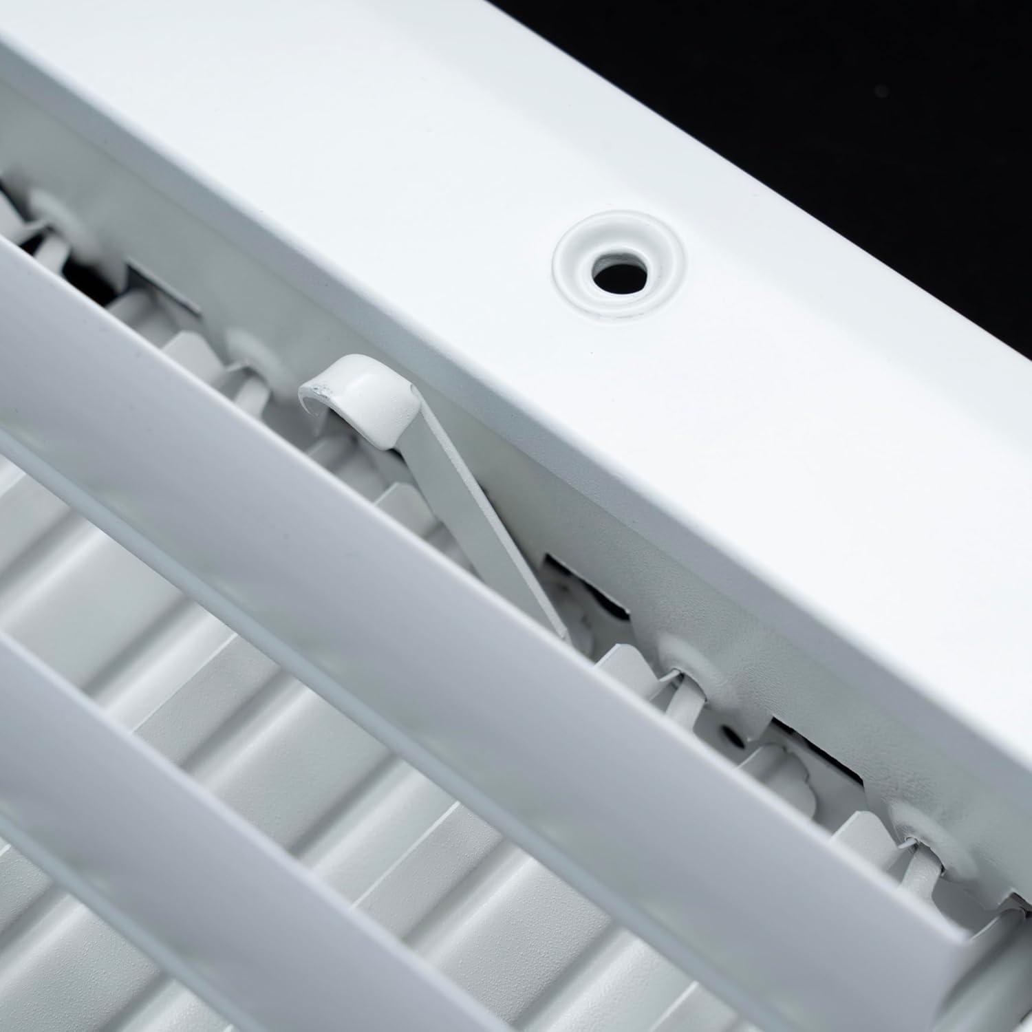 Fits 14x4 Duct Opening Aluminum 1-WAY Adjustable Air Supply Grille by Handua | Curved Blade Register Vent Cover for Sidewall & Ceiling | White | Outer Size: 15.75" X 5.75"