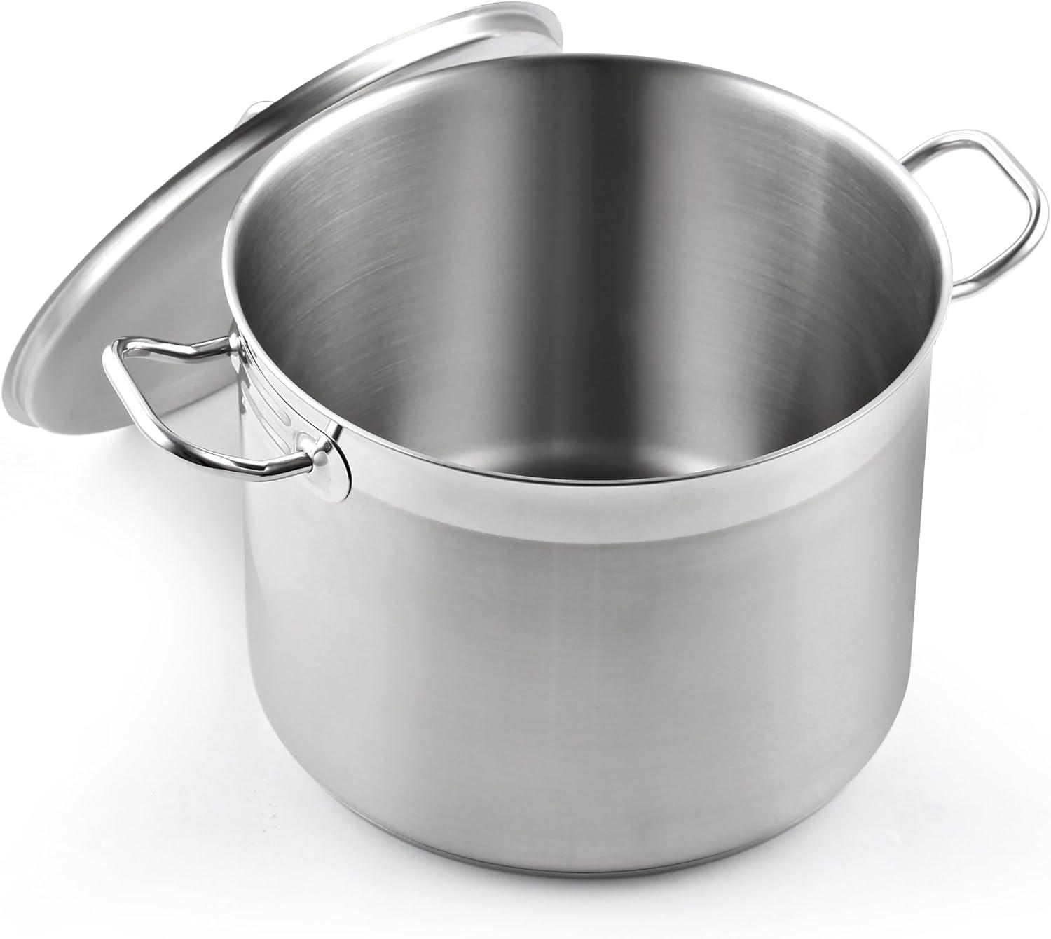 Cooks Standard Stainless Steel Stockpots, 20 Quart Professional Grade Large Stock Pot with Lid, Oven Safe Kitchen Big Pot for Cooking, Ollas de Cocina