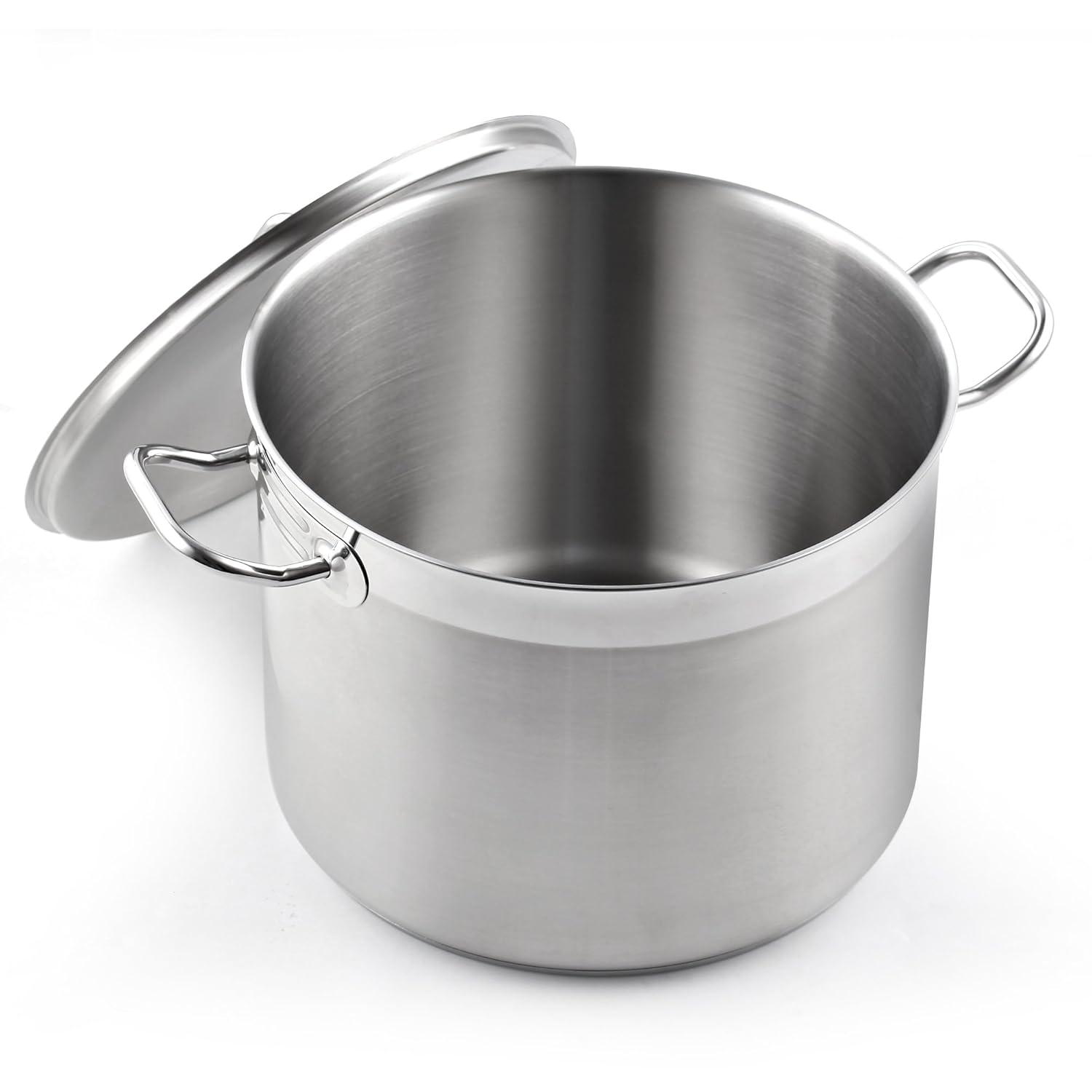 Cooks Standard Stainless Steel Stockpots, 20 Quart Professional Grade Large Stock Pot with Lid, Oven Safe Kitchen Big Pot for Cooking, Ollas de Cocina
