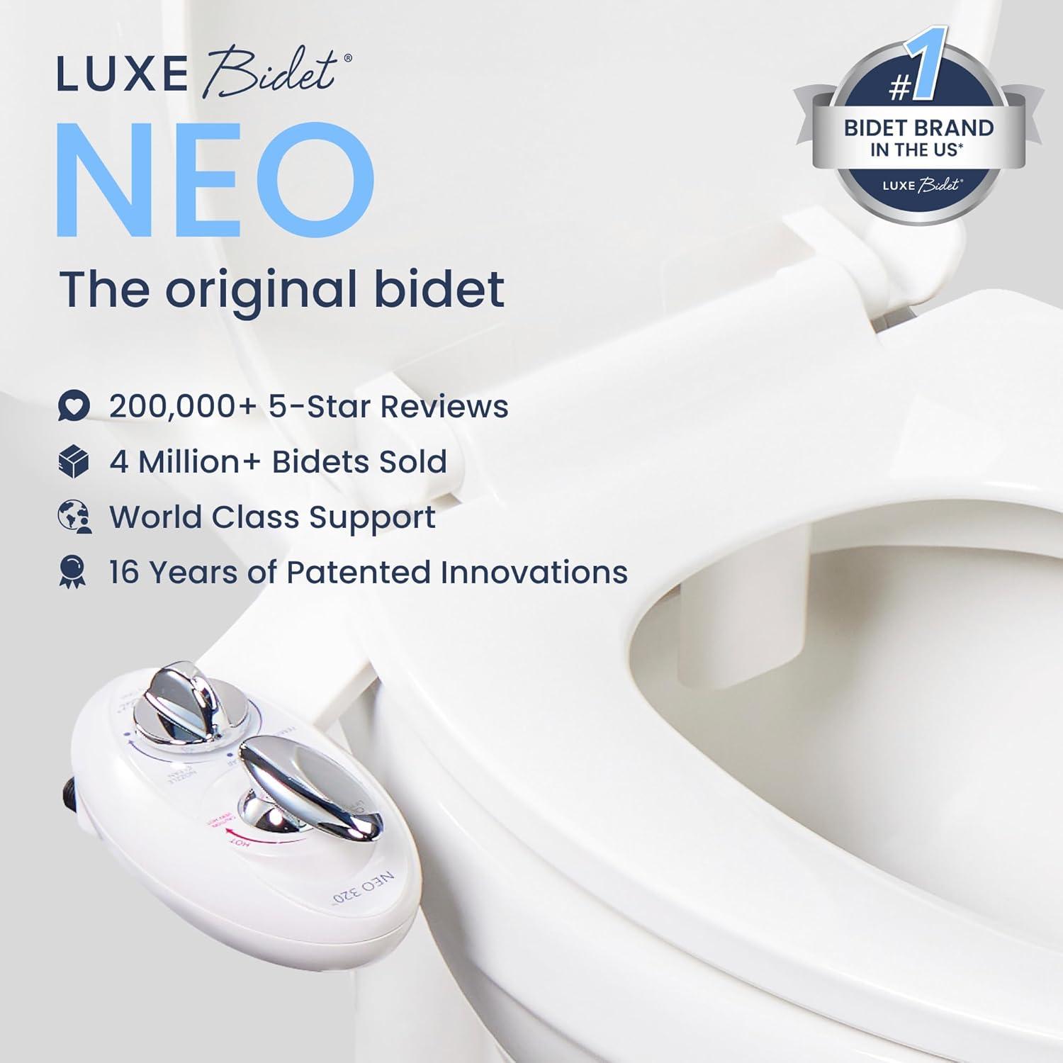 Hot And Cold Water, Self-Cleaning, Dual Nozzle, Non-Electric Bidet Attachment For Toilet Seat, Adjustable Water Pressure, Rear And Feminine Wash, Lever Control