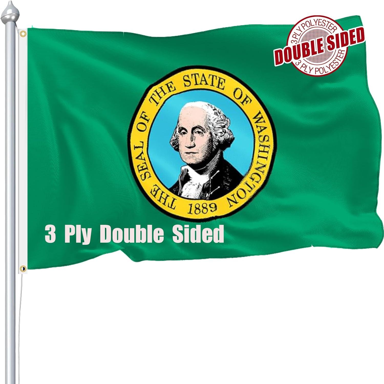 Washington State flag 3 x 5 feet double-sided polyester
