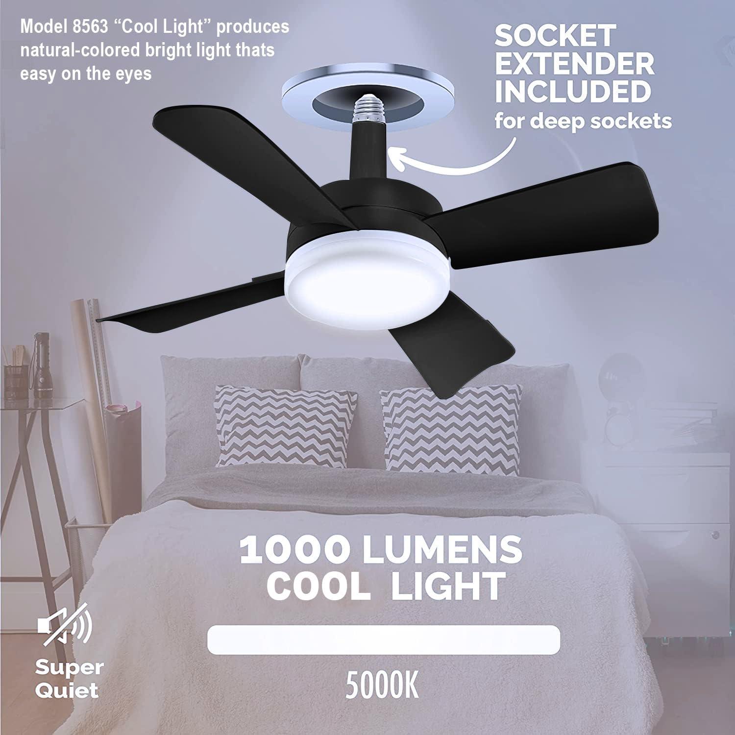 Bell + Howell Bell + Howell Socket Fan, Ceiling Fan With 1000 Lumens and Remote Control