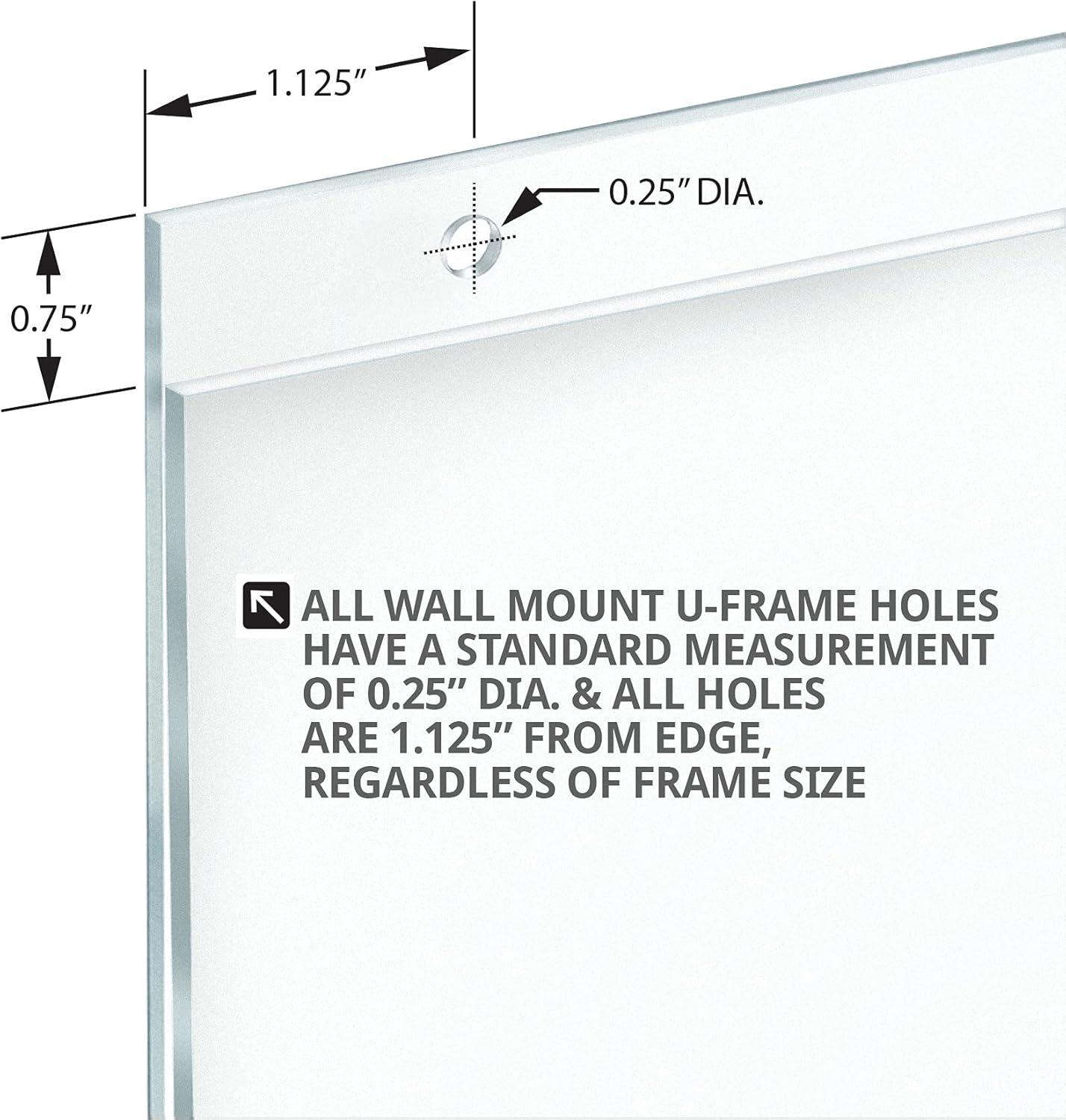 Azar Displays 162715 Clear Acrylic Wall Hanging Frame 11" Wide x 8.5'' High- Horizontal/Landscape, 10-Pack