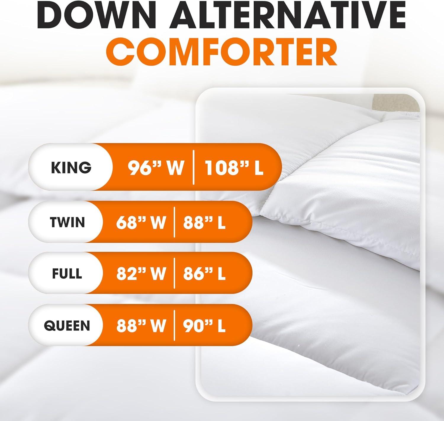Cheer Collection Luxurious Down Alternative All Season Comforter (White) (King)