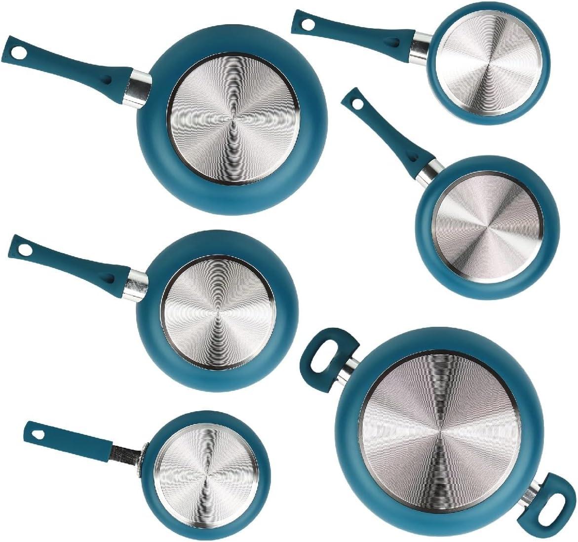 Mainstays 12 Piece Ceramic Nonstick Aluminum Pots and Pans Cookware Set, Blue