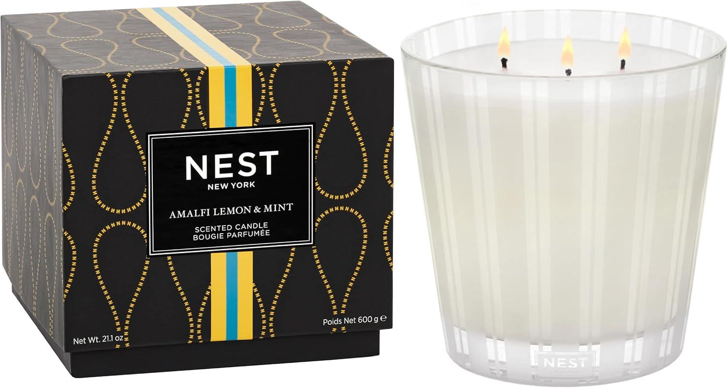 Amalfi Coast Lemon & Mint Scented 3-Wick Luxury Candle