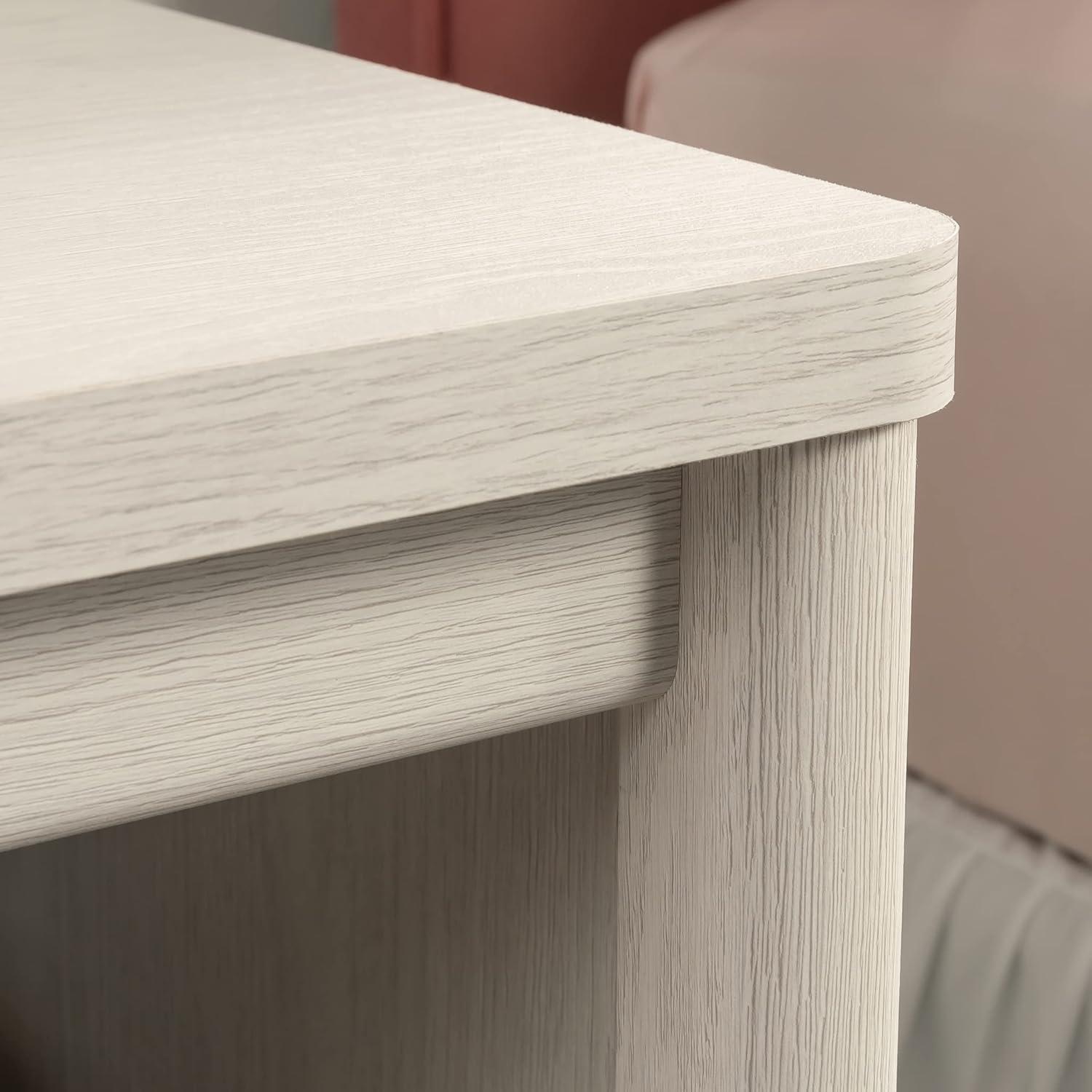 Dover Edge 1 Drawer Nightstand with Shelf Glacier Oak - Sauder: Mid-Century Modern Bedside Table, Laminated Surface, Metal Hardware