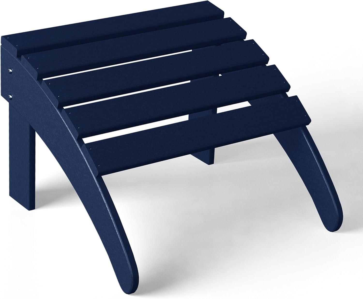 WestinTrends All-Weather Outdoor Patio Poly Adirondack Ottoman Footrest, Navy Blue