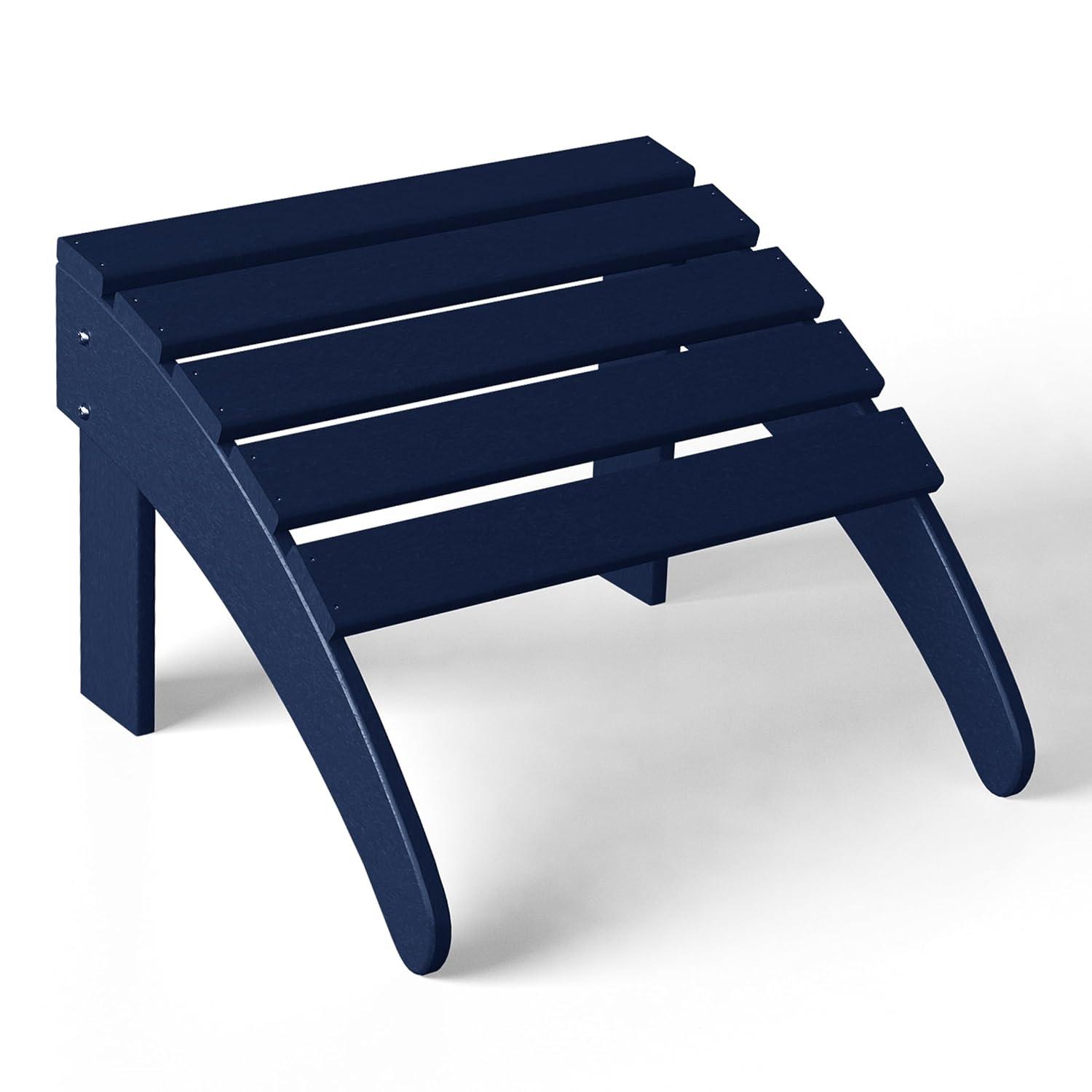 WestinTrends All-Weather Outdoor Patio Poly Adirondack Ottoman Footrest, Navy Blue