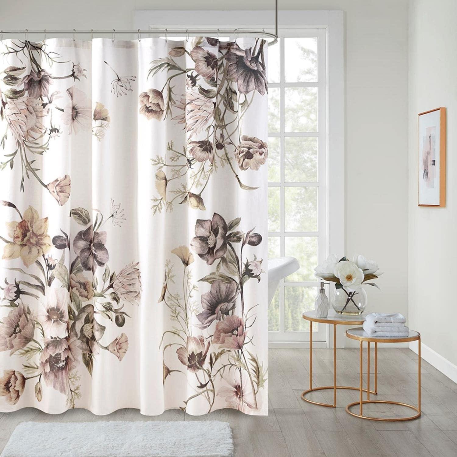 Cassandra Printed Cotton Shower Curtain